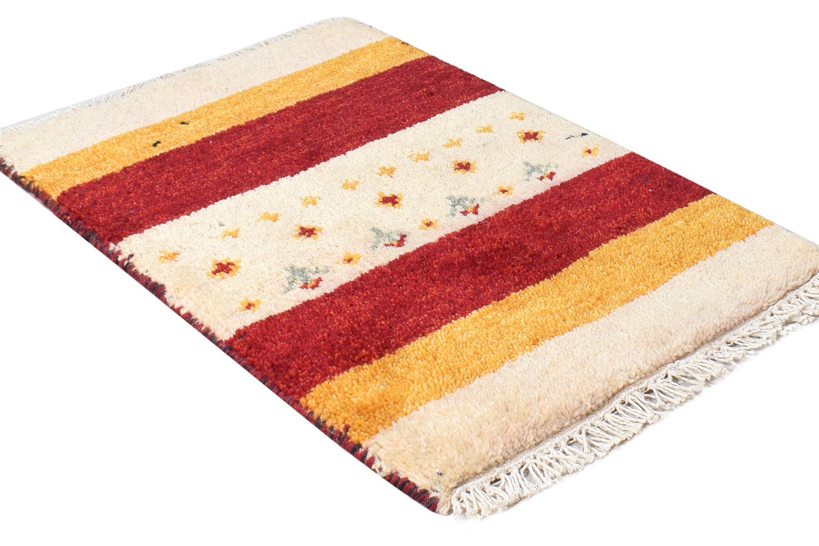 1' X 2' Rug Wool Beige Southwestern Hand Knotted American Tribal Small Carpet 7865059311765