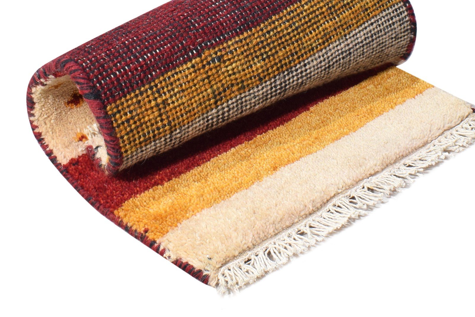 1' X 2' Rug Wool Beige Southwestern Hand Knotted American Tribal Small Carpet 7865059311765