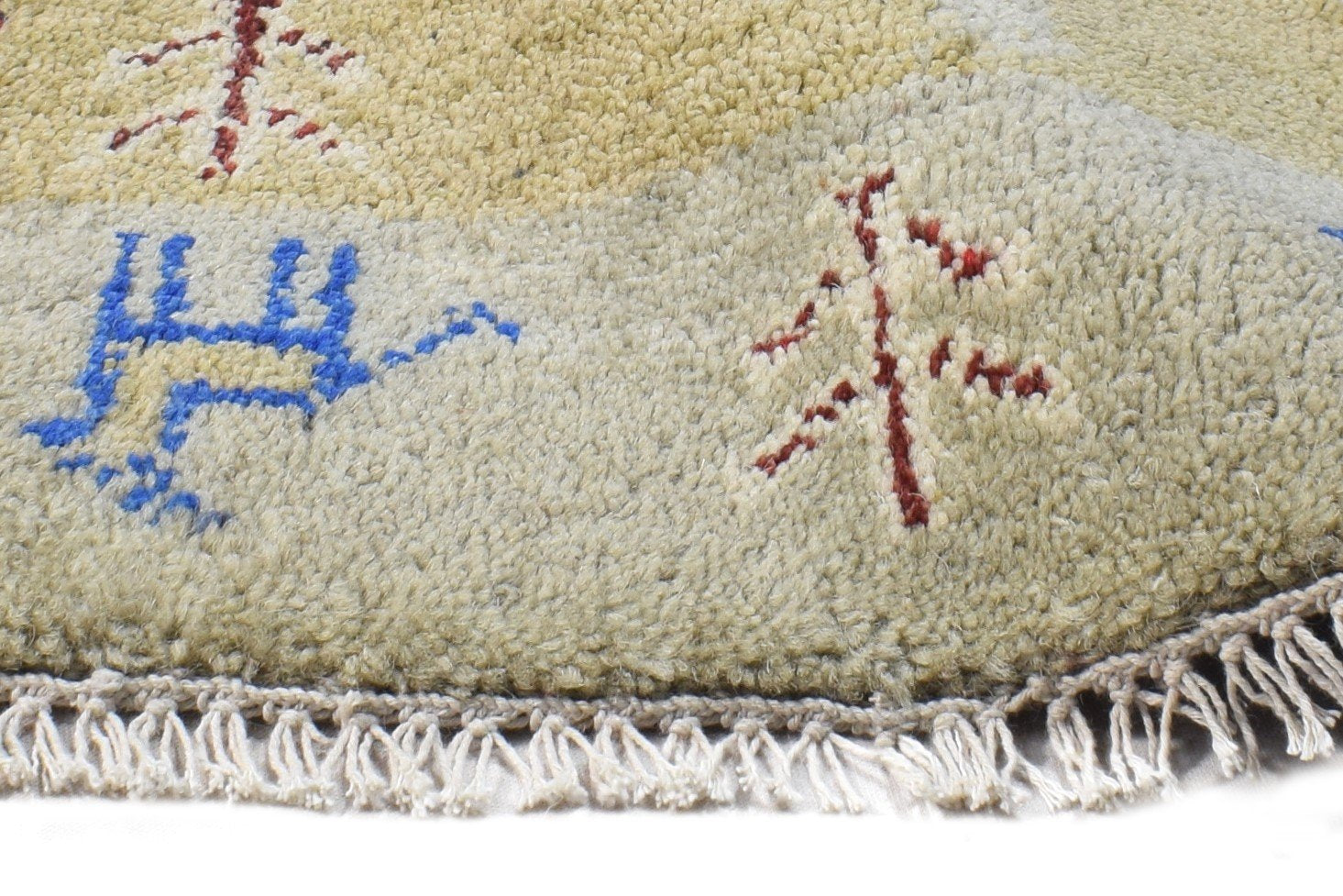 1' X 2' Rug Wool Beige Southwestern Hand Knotted American Tribal Small Carpet 7865061474453