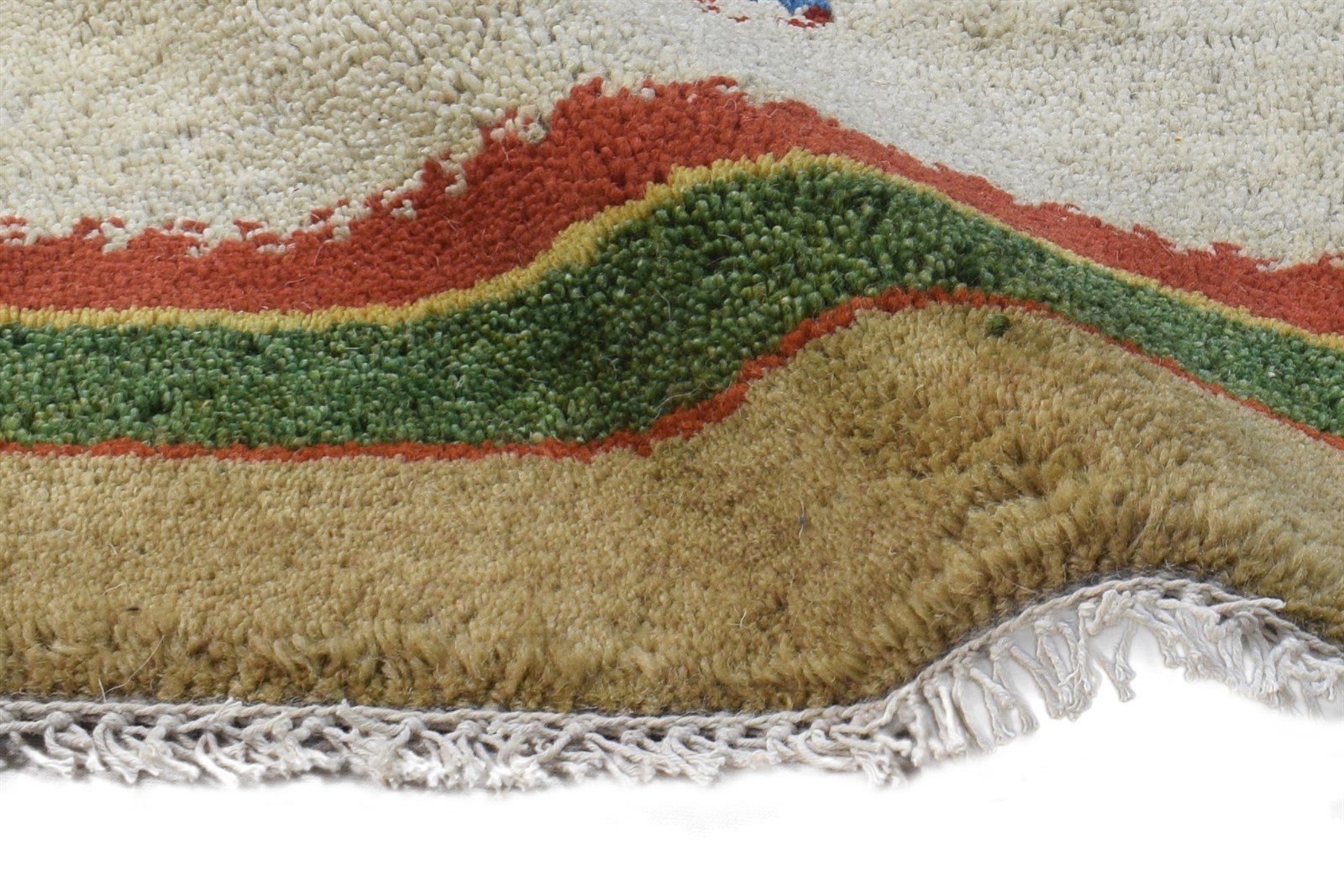 1' X 2' Rug Wool Beige Southwestern Hand Knotted Gabbeh Tribal Small Carpet 7865099124885