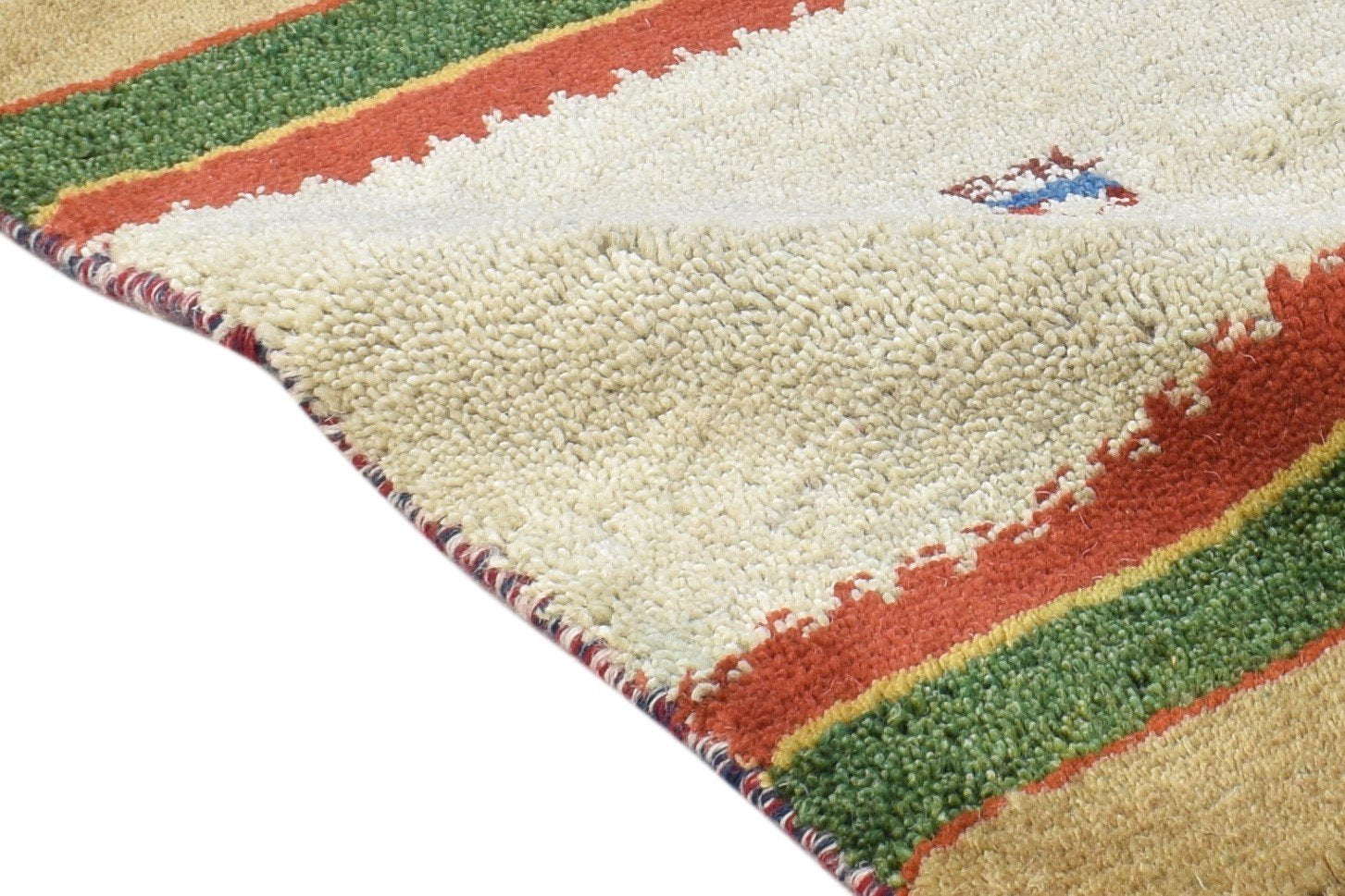 1' X 2' Rug Wool Beige Southwestern Hand Knotted Gabbeh Tribal Small Carpet 7865099124885