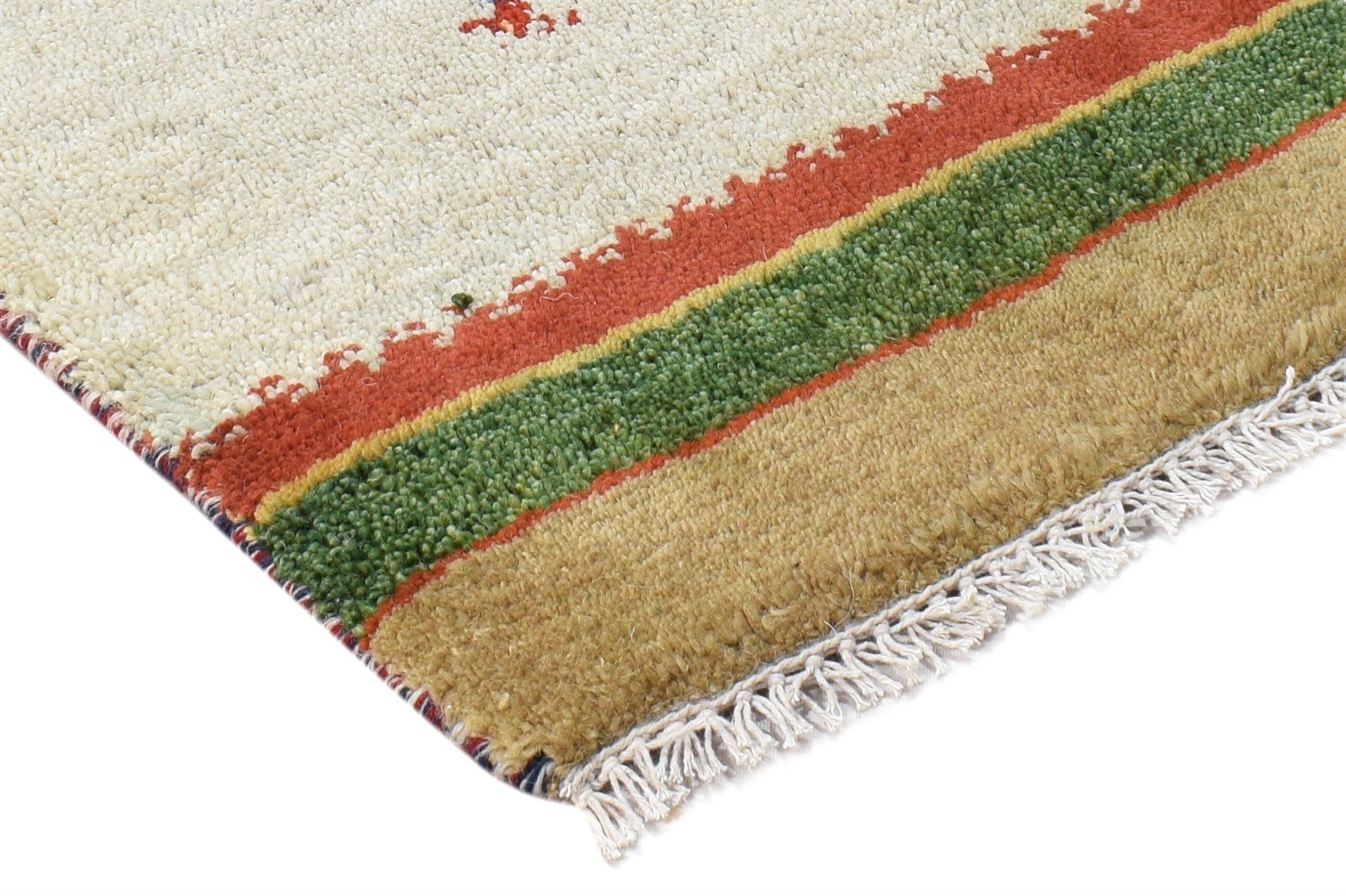 1' X 2' Rug Wool Beige Southwestern Hand Knotted Gabbeh Tribal Small Carpet 7865099124885