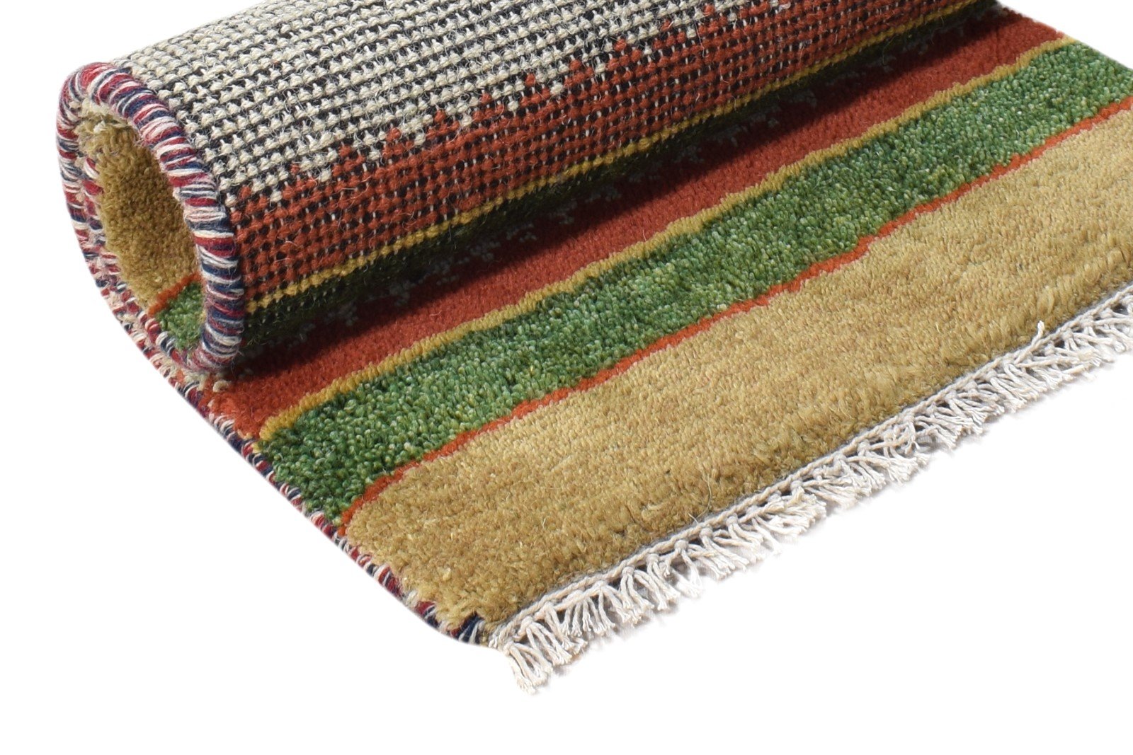 1' X 2' Rug Wool Beige Southwestern Hand Knotted Gabbeh Tribal Small Carpet 7865099124885