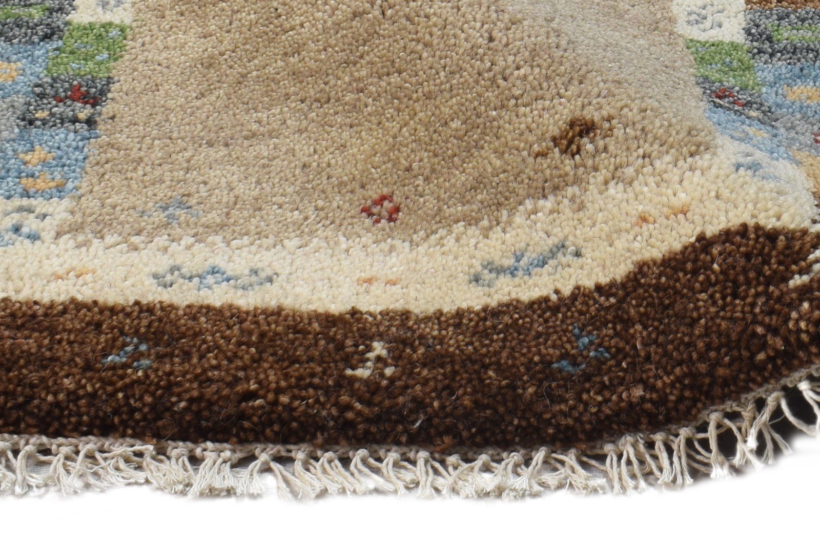 1' X 2' Rug Wool Beige Southwestern Hand Knotted Gabbeh Tribal Small Carpet 7865099878549