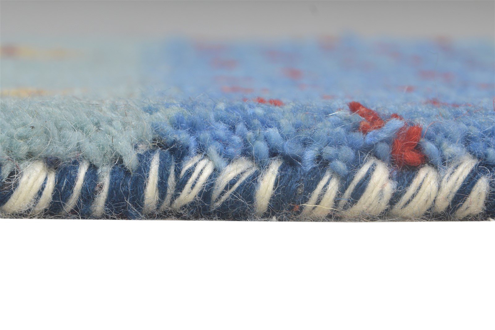 1' X 2' Rug Wool Blue Modern Hand Knotted American Tribal Small Carpet 7865186386069