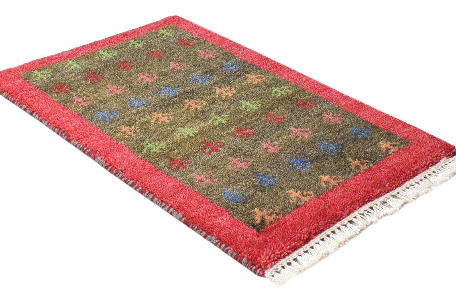 1' X 2' Rug Wool Brown Persian Hand Knotted Southwestern Tribal Small Carpet 7865180684437