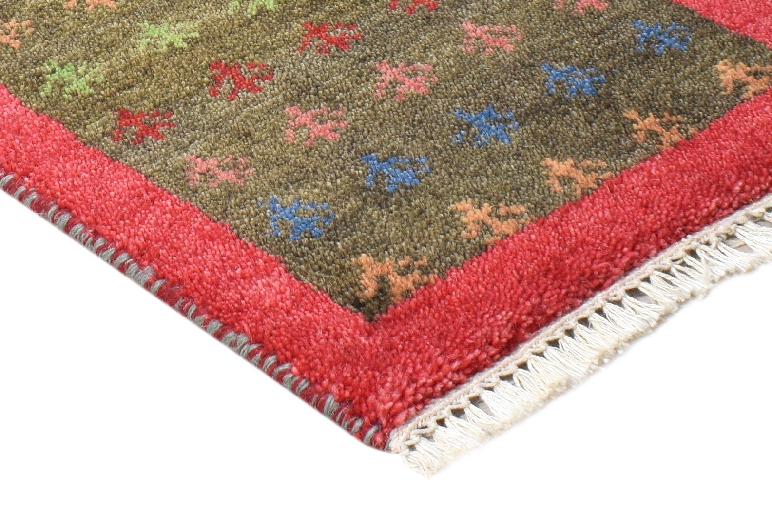 1' X 2' Rug Wool Brown Persian Hand Knotted Southwestern Tribal Small Carpet 7865180684437