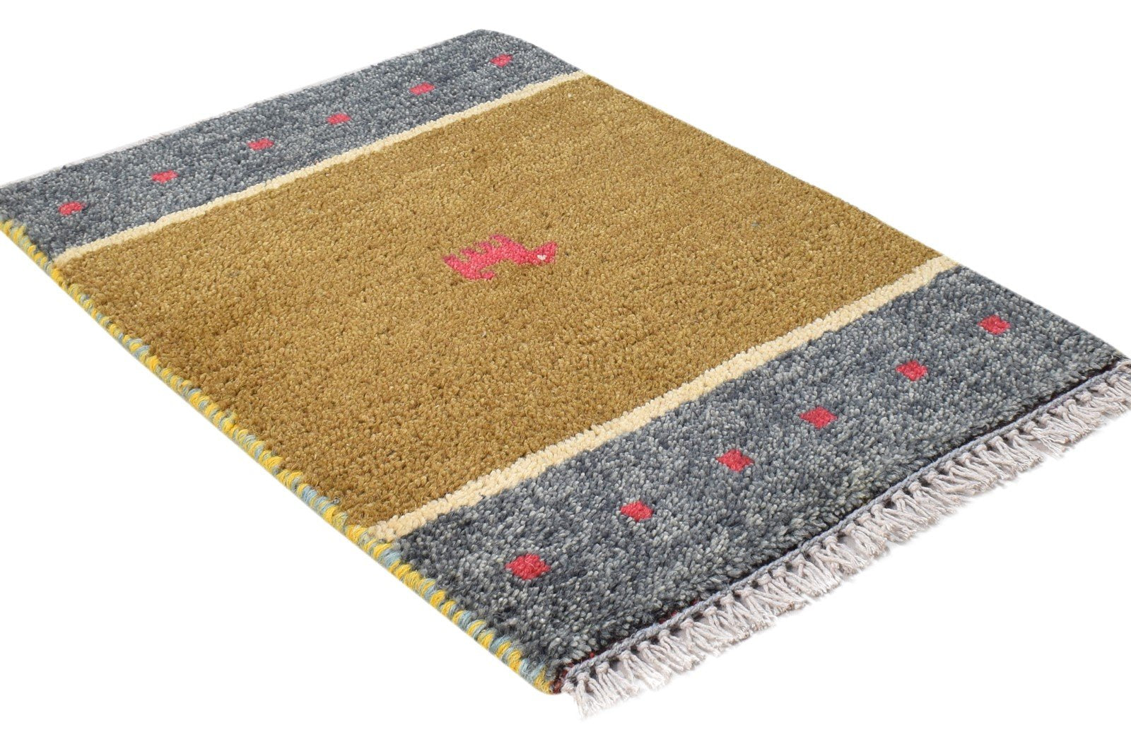 1' X 2' Rug Wool Brown Southwestern Hand Knotted Gabbeh Tribal Small Carpet 7865099288725