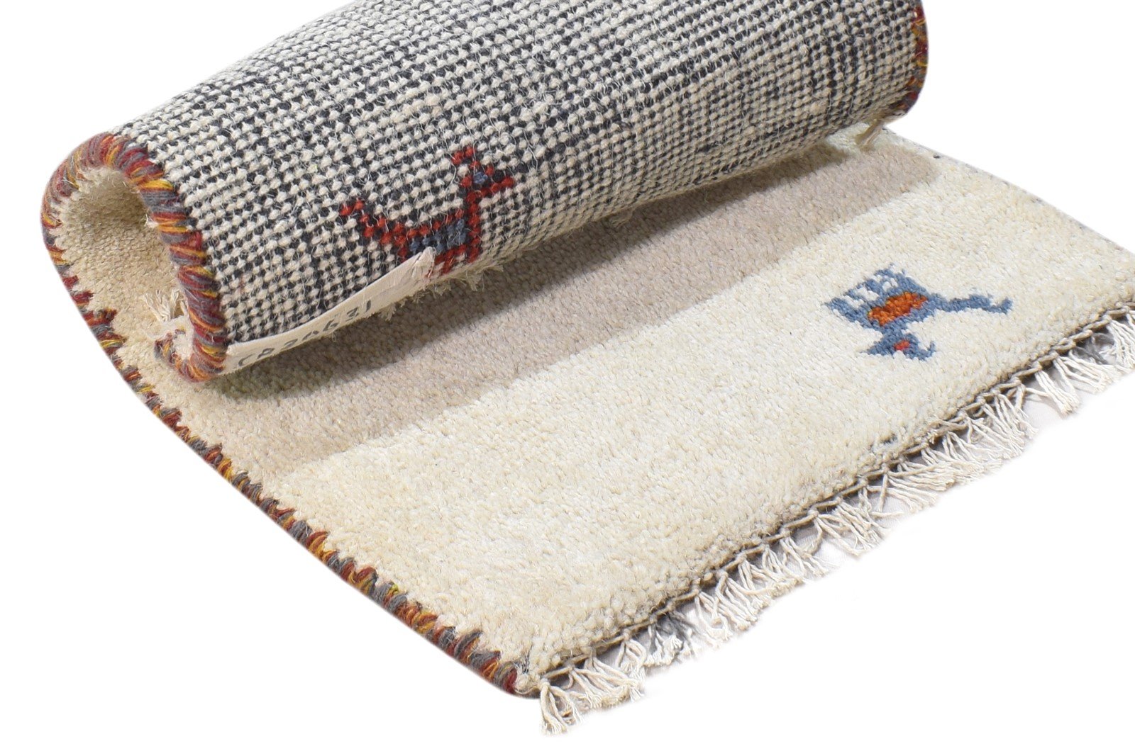 Batsheva 1' X 2' Rug Wool Cream Southwestern Hand Knotted American Tribal 7865084838037