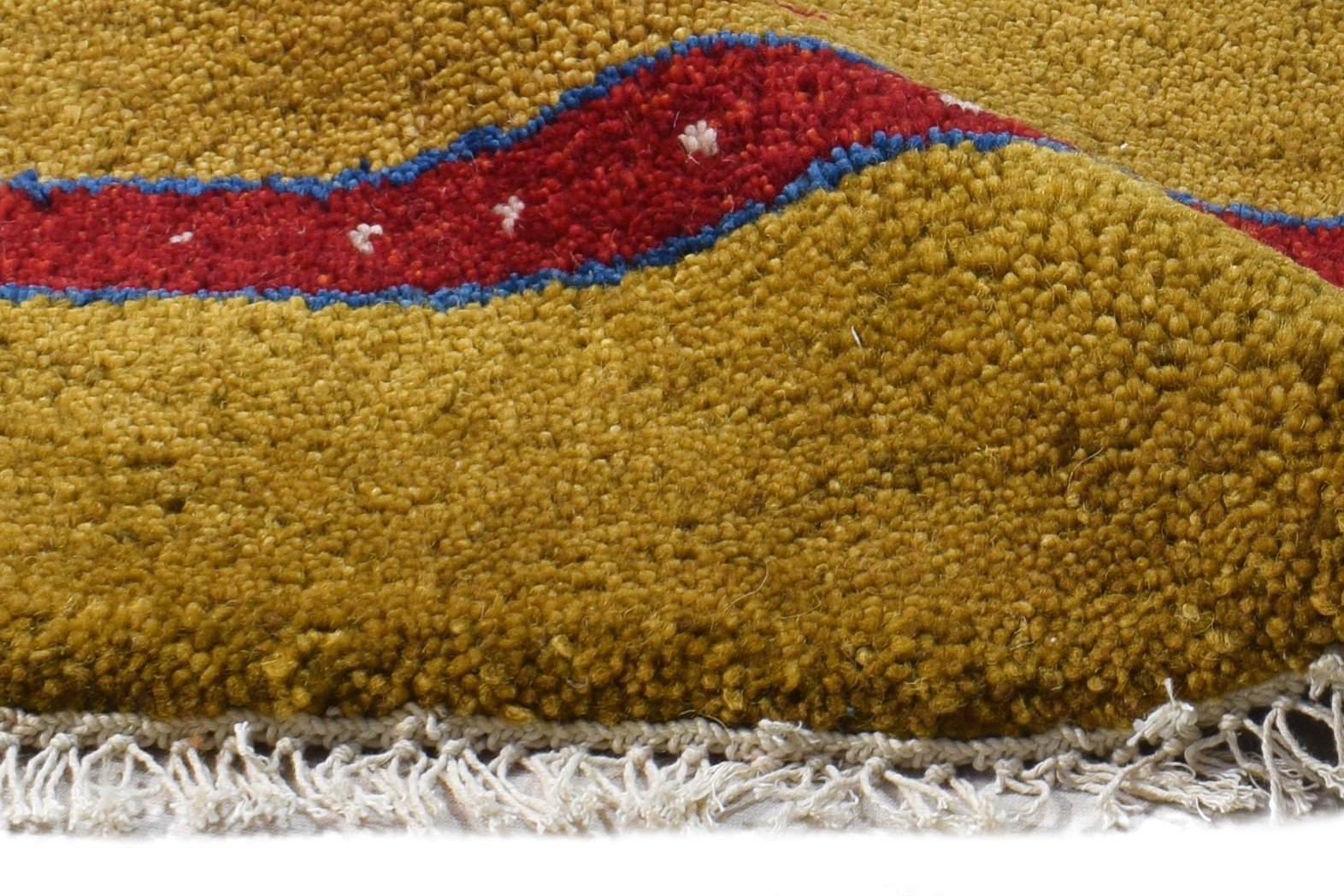 1' X 2' Rug Wool Gold Persian Hand Knotted Southwestern Tribal Small Carpet 7865183600789