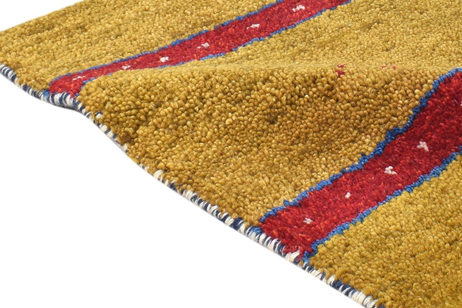 1' X 2' Rug Wool Gold Persian Hand Knotted Southwestern Tribal Small Carpet 7865183600789
