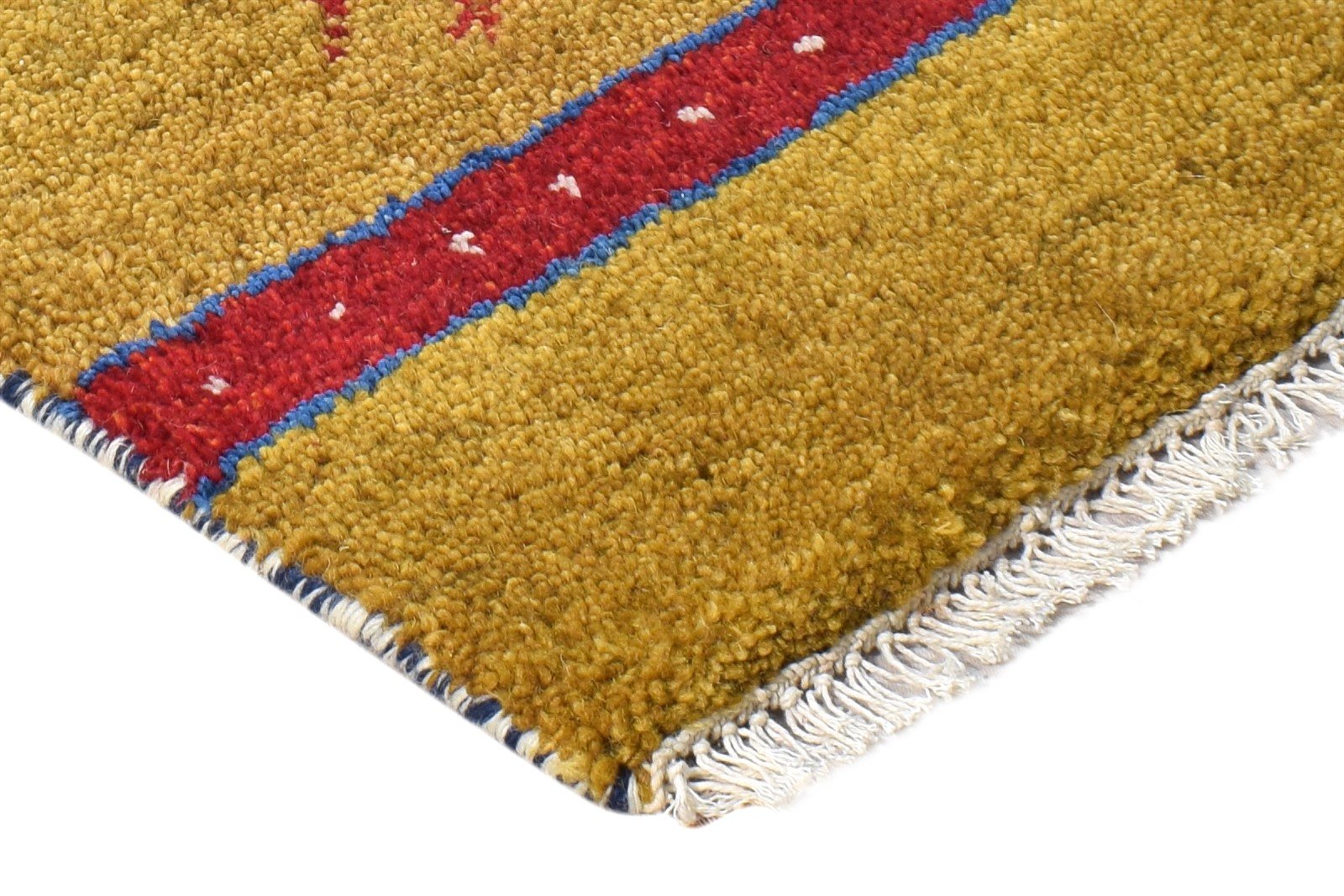 1' X 2' Rug Wool Gold Persian Hand Knotted Southwestern Tribal Small Carpet 7865183600789