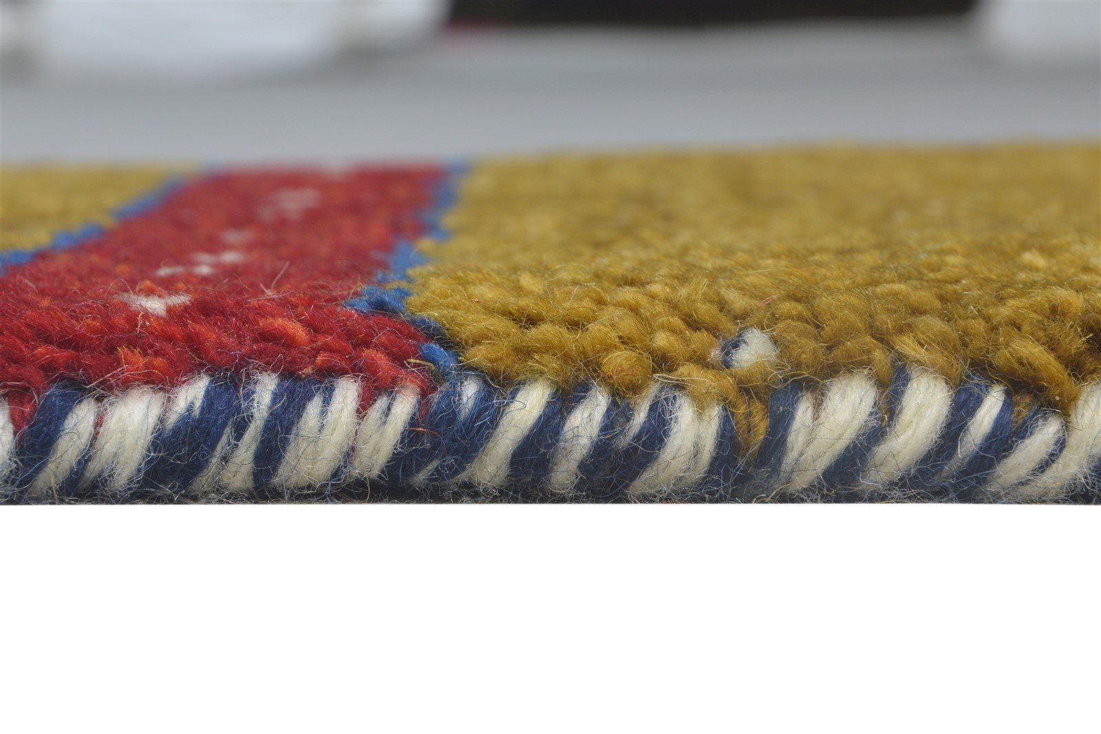 1' X 2' Rug Wool Gold Persian Hand Knotted Southwestern Tribal Small Carpet 7865183600789