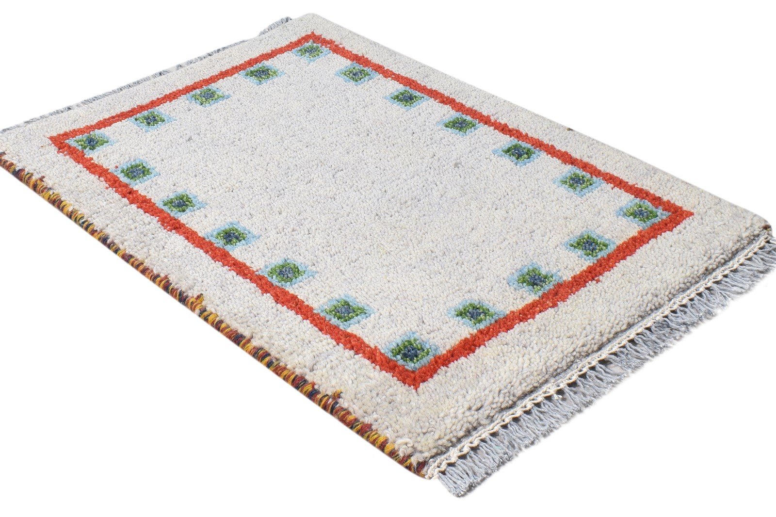 1' X 2' Rug Wool Grey Persian Hand Knotted Southwestern Tribal Small Carpet 7865181995157