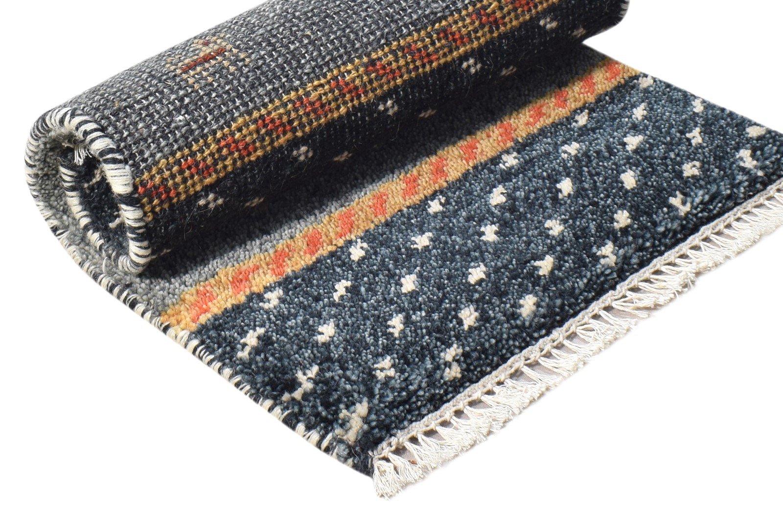 1' X 2' Rug Wool Grey Persian Hand Knotted Southwestern Tribal Small Carpet 7865182453909