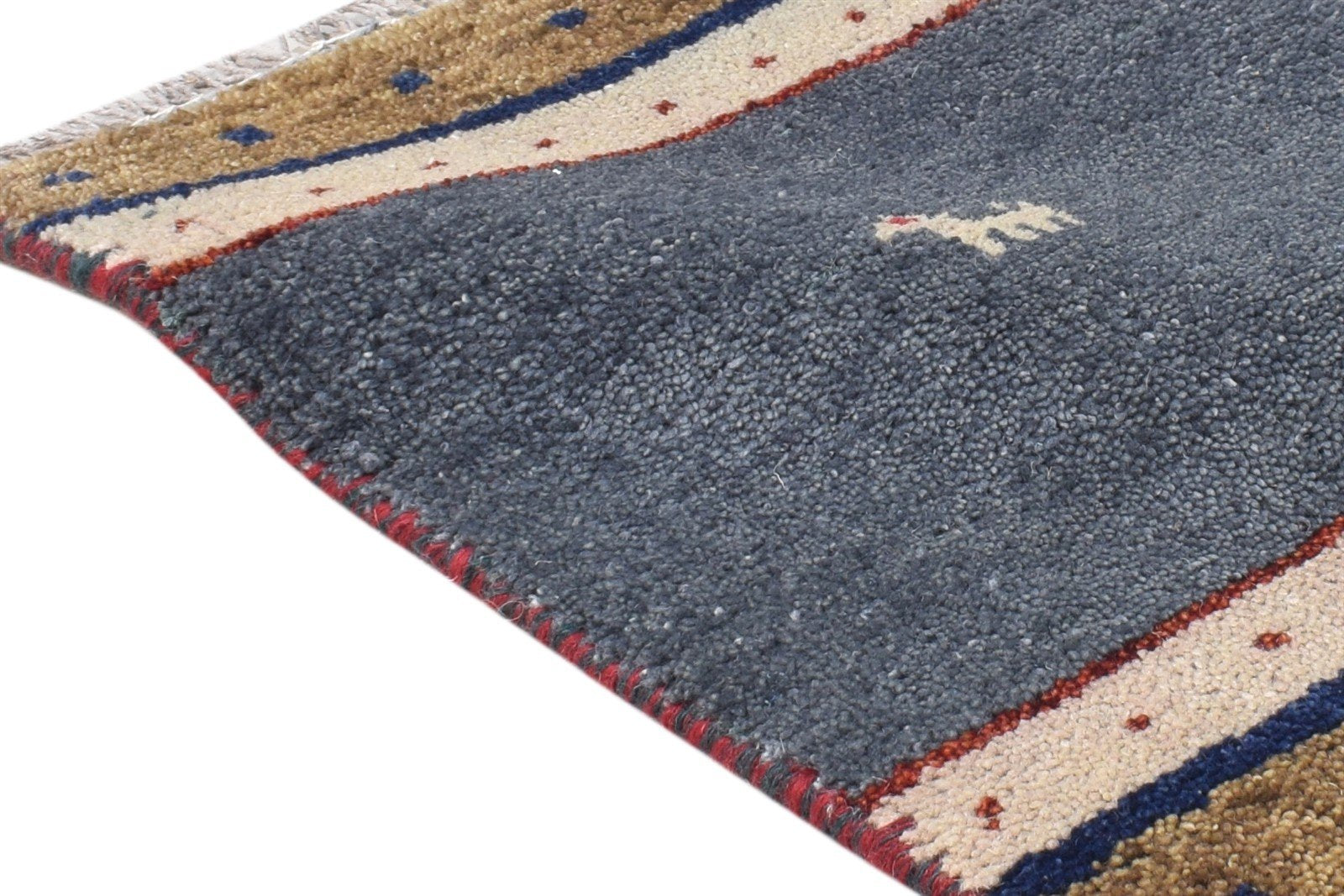 Marcille 1' X 2' Rug Wool Grey Persian Hand Knotted Southwestern Tribal 7865185861781