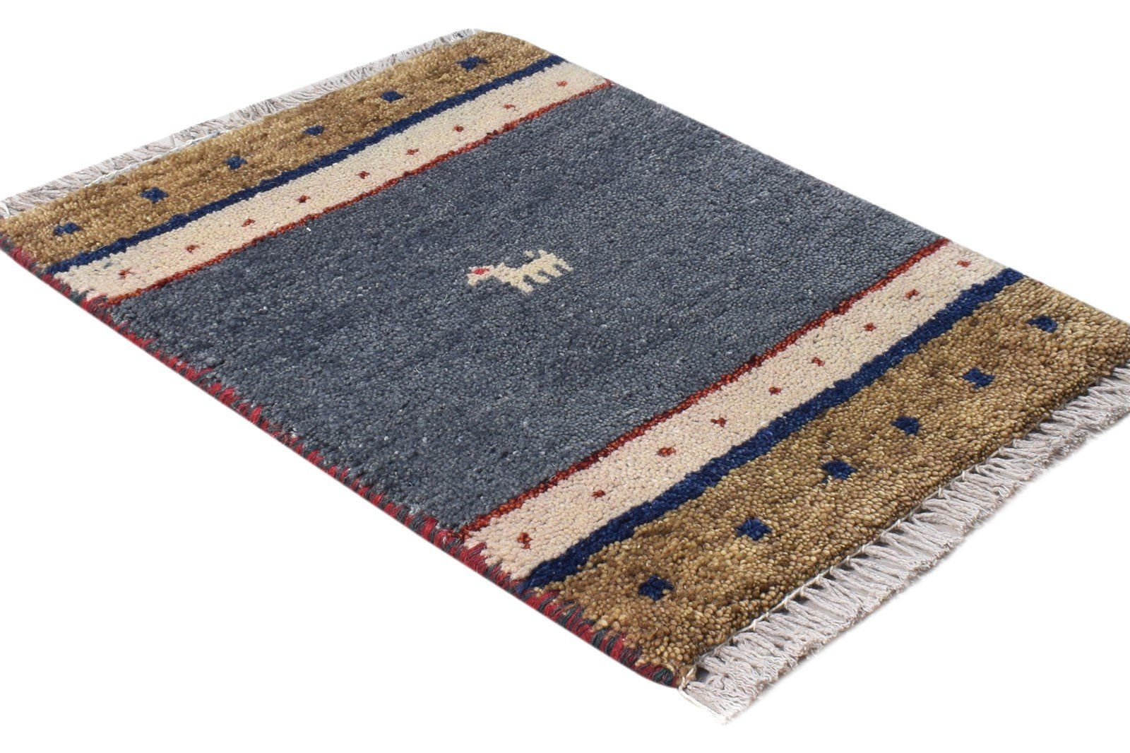 Marcille 1' X 2' Rug Wool Grey Persian Hand Knotted Southwestern Tribal 7865185861781