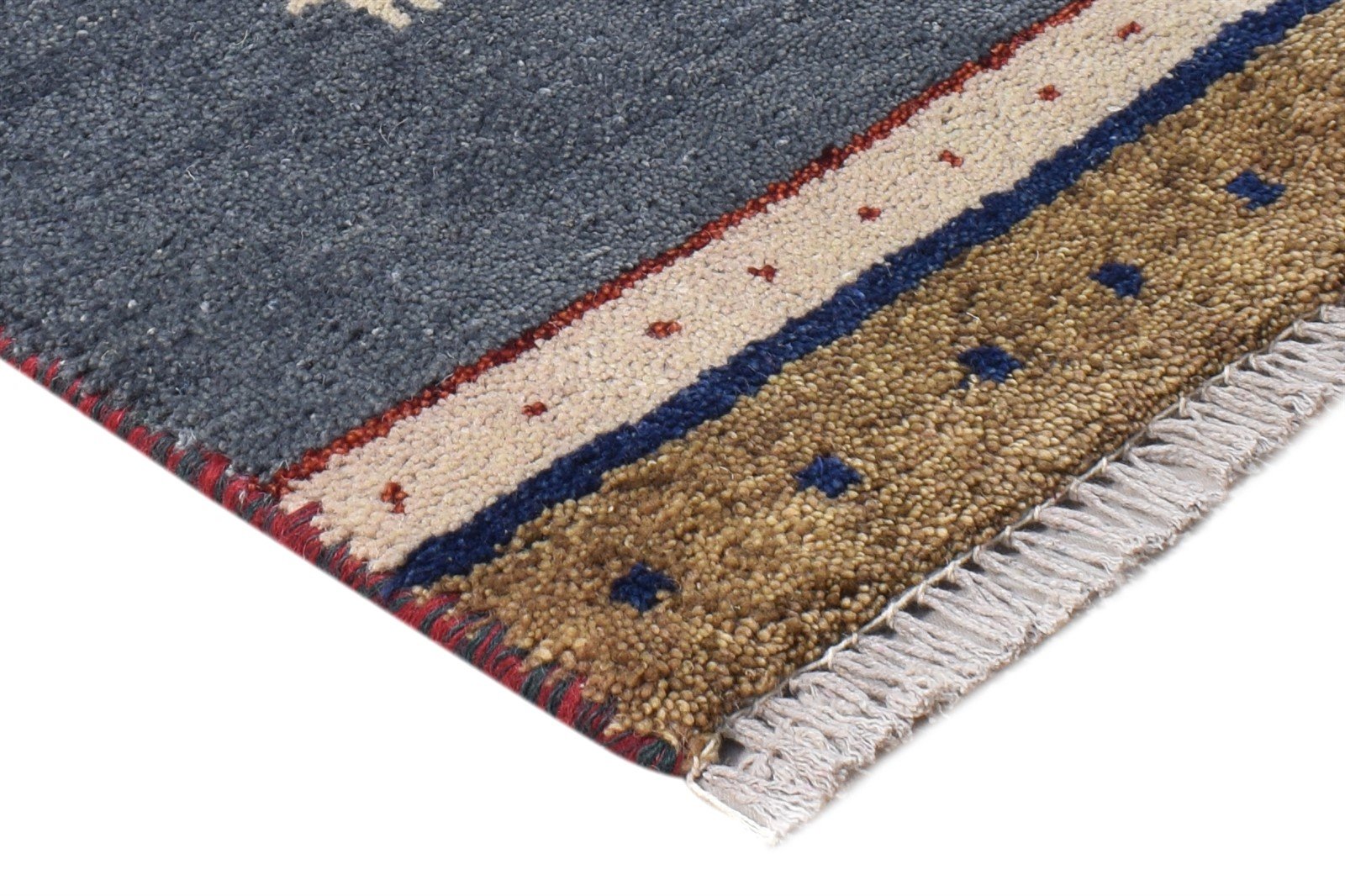 Marcille 1' X 2' Rug Wool Grey Persian Hand Knotted Southwestern Tribal 7865185861781