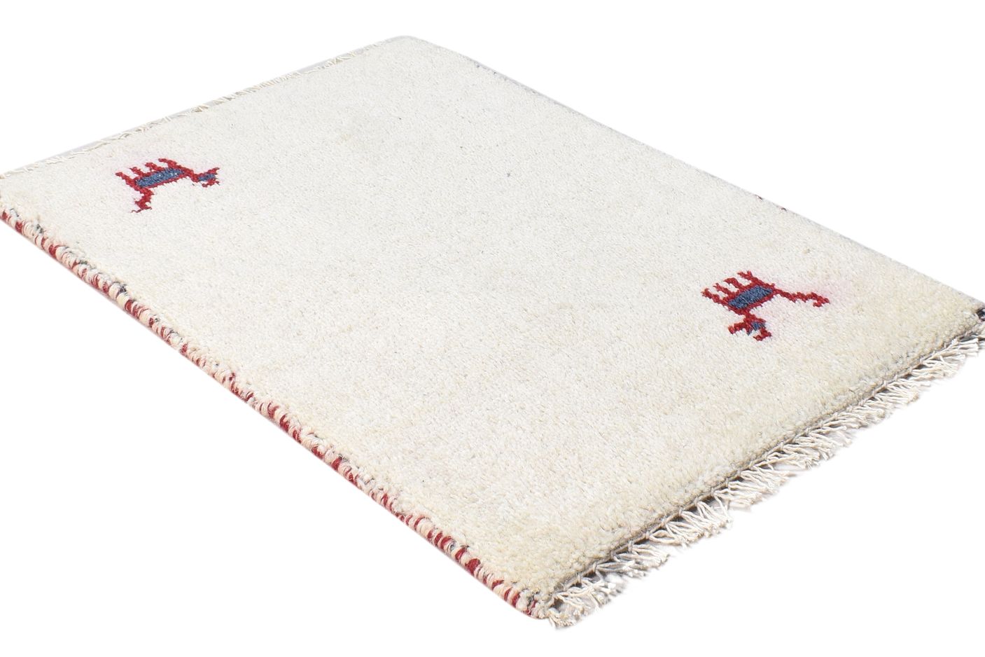 1' X 2' Rug Wool Ivory Southwestern Hand Knotted American Tribal Small Carpet 7865061245077