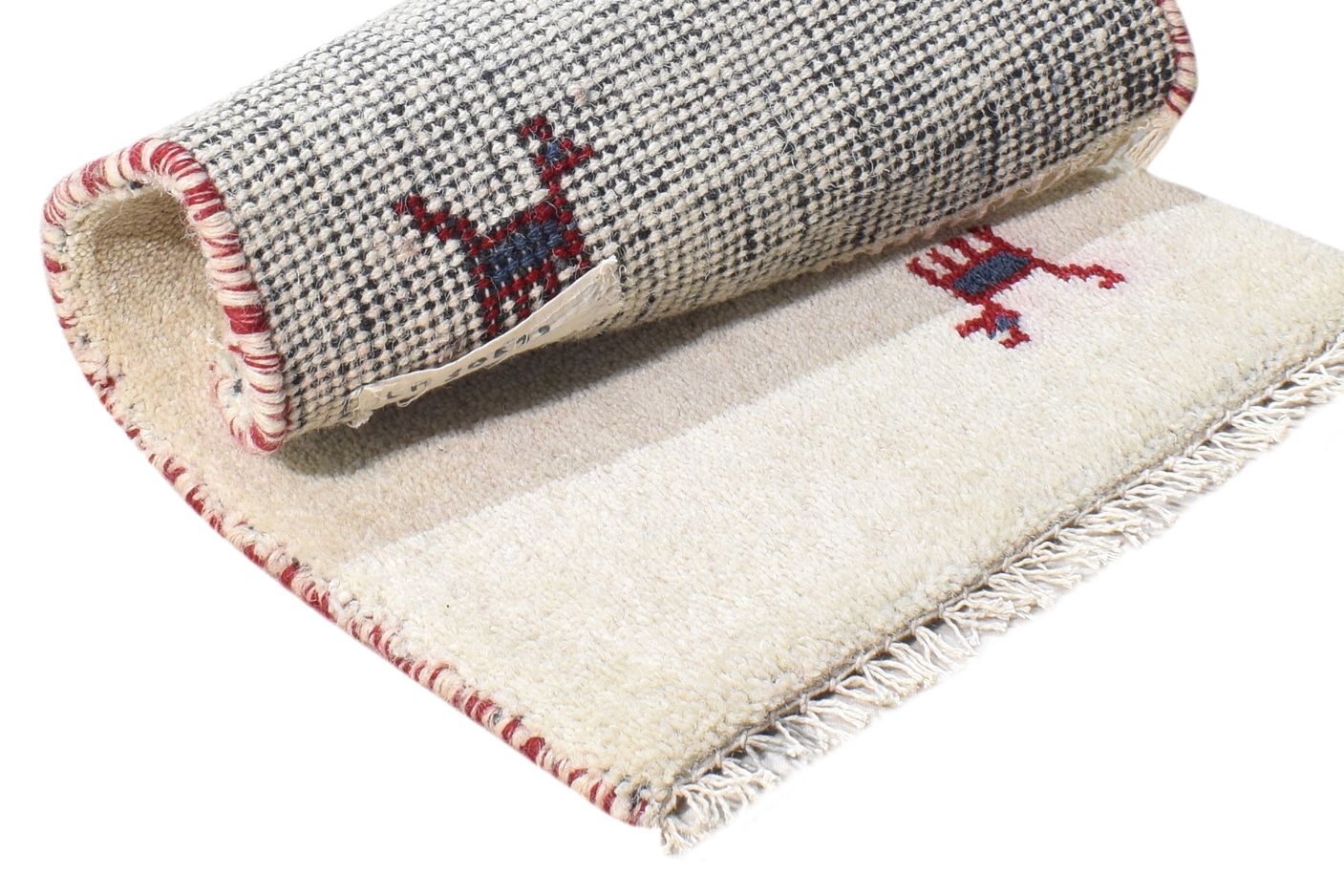 1' X 2' Rug Wool Ivory Southwestern Hand Knotted American Tribal Small Carpet 7865061245077
