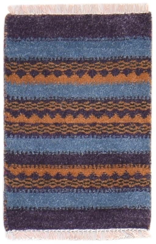 Linn 1' X 2' Rug Wool Purple Persian Hand Knotted Gabbeh Southwestern 7864210358421