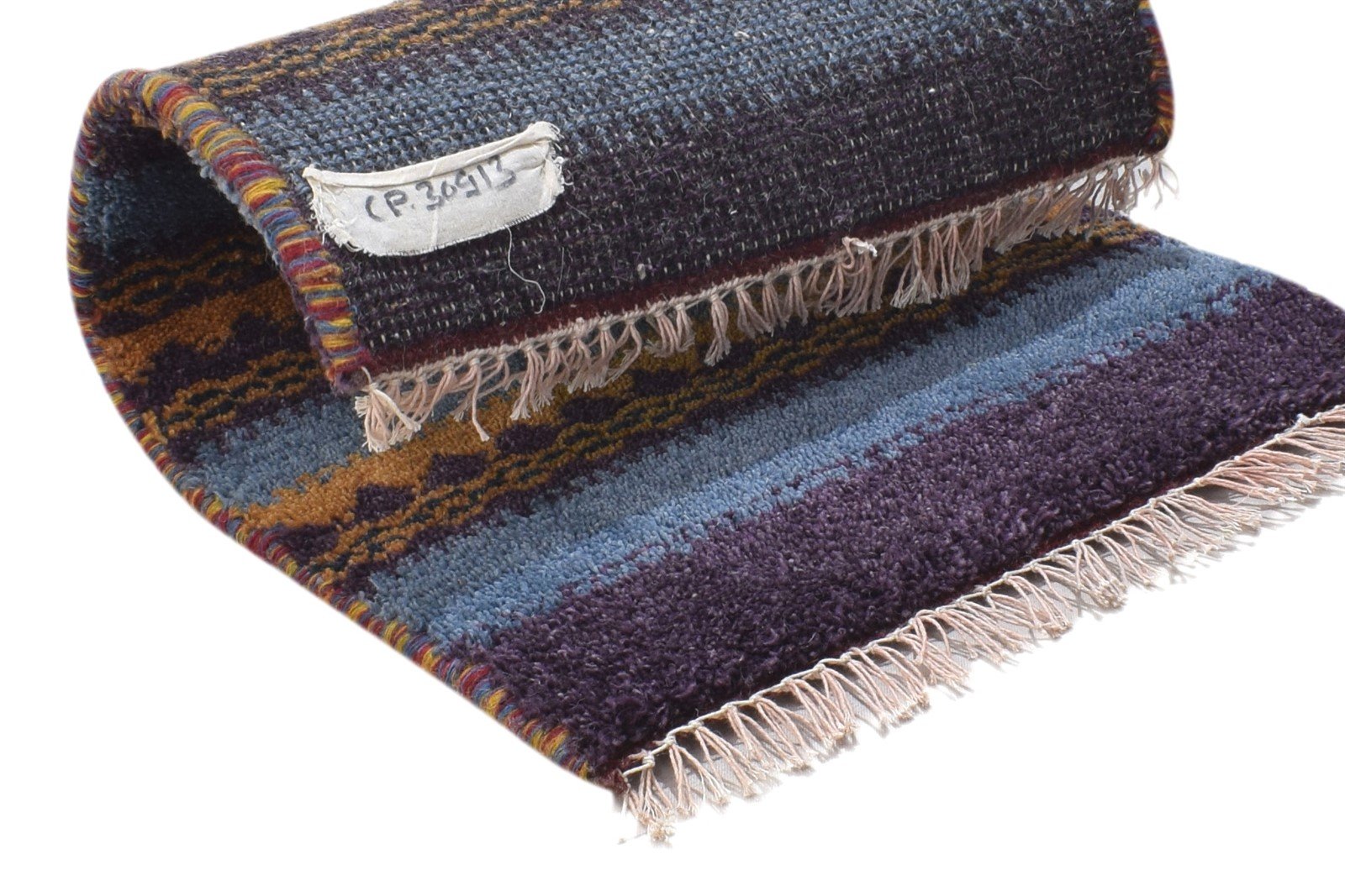 Linn 1' X 2' Rug Wool Purple Persian Hand Knotted Gabbeh Southwestern 7864210358421