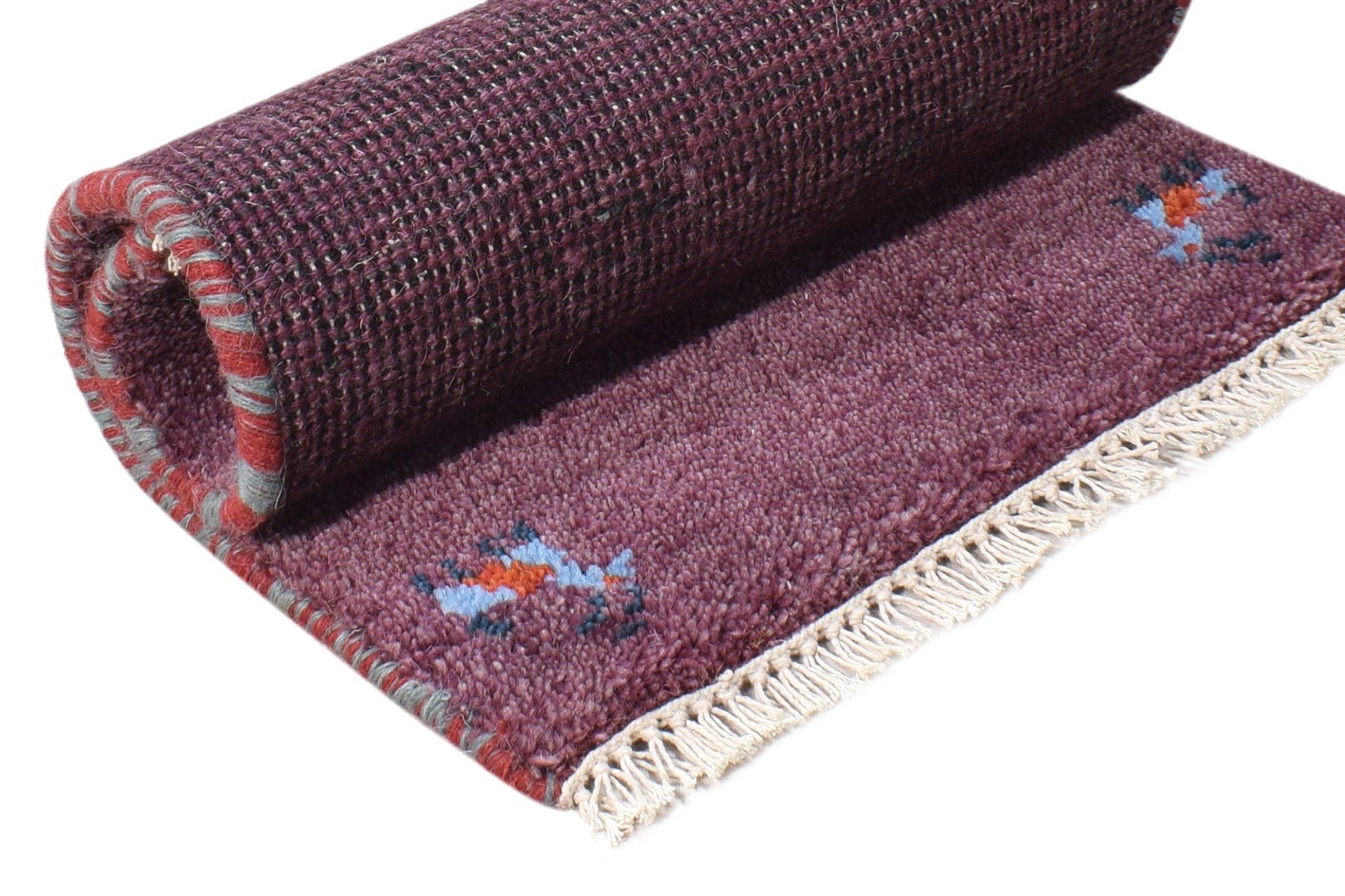1' X 2' Rug Wool Purple Southwestern Hand Knotted American Tribal Small Carpet 7865090998421