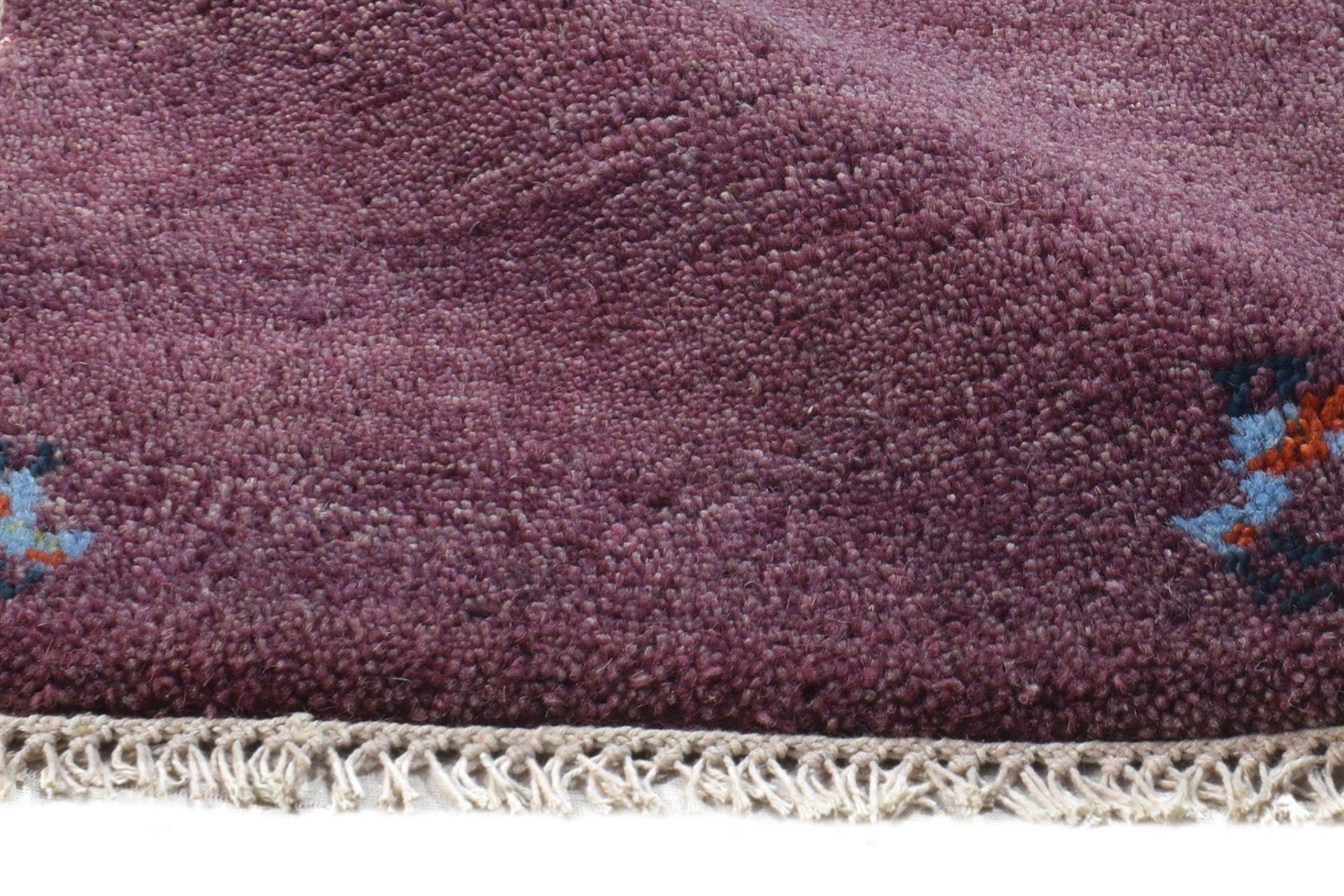 1' X 2' Rug Wool Purple Southwestern Hand Knotted Gabbeh Tribal Small Carpet 7865096306837