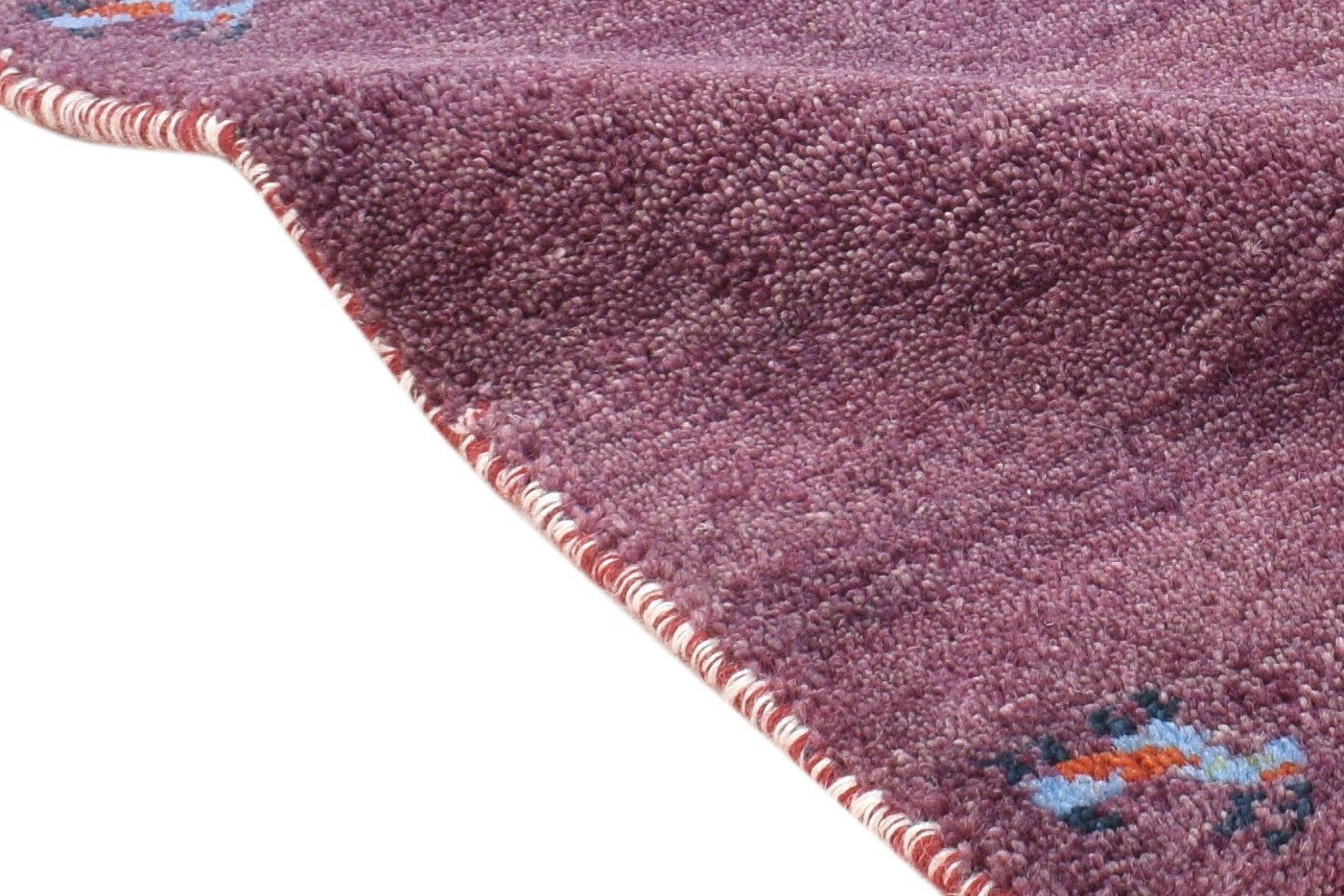 1' X 2' Rug Wool Purple Southwestern Hand Knotted Gabbeh Tribal Small Carpet 7865096306837