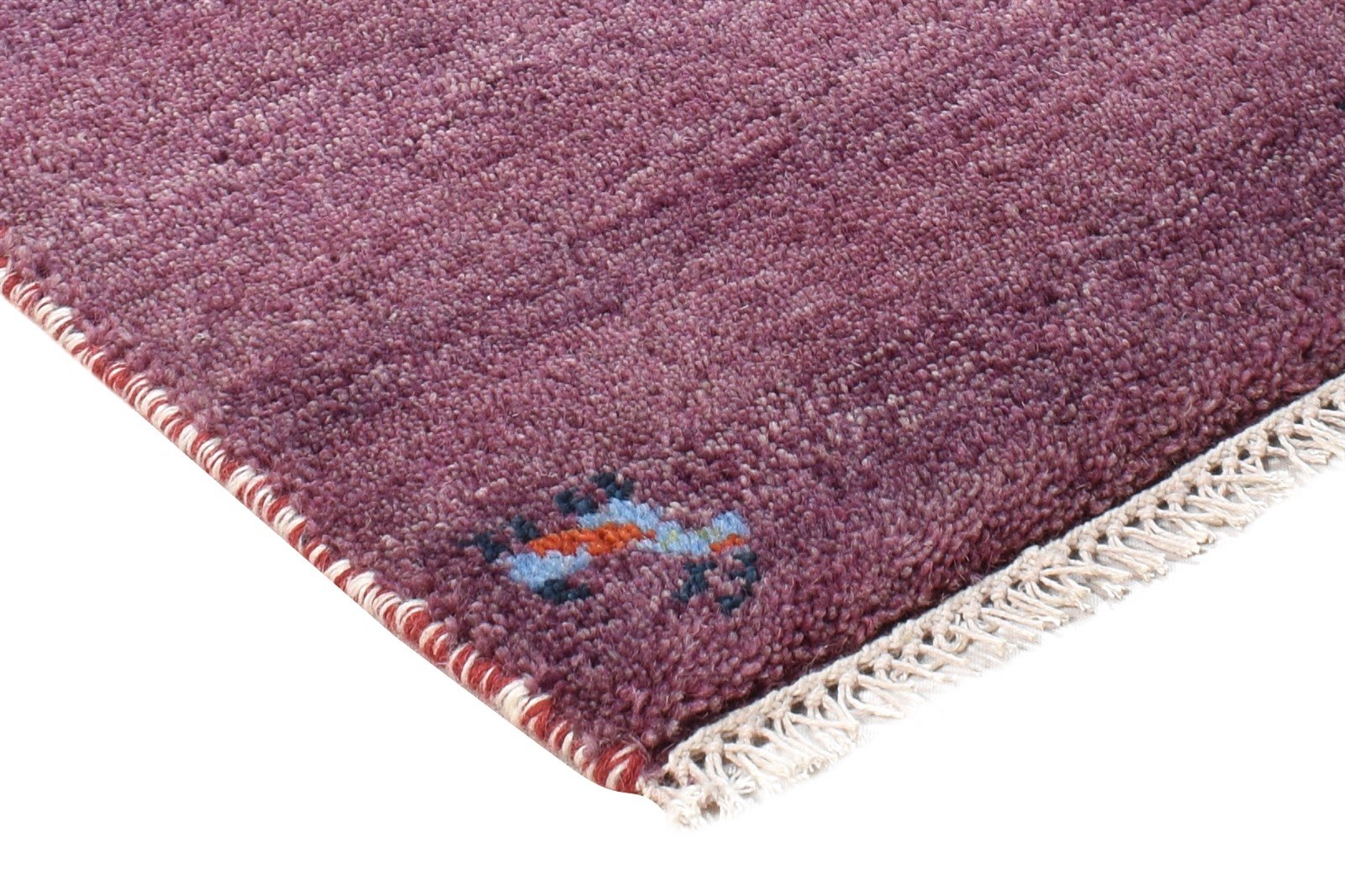 1' X 2' Rug Wool Purple Southwestern Hand Knotted Gabbeh Tribal Small Carpet 7865096306837