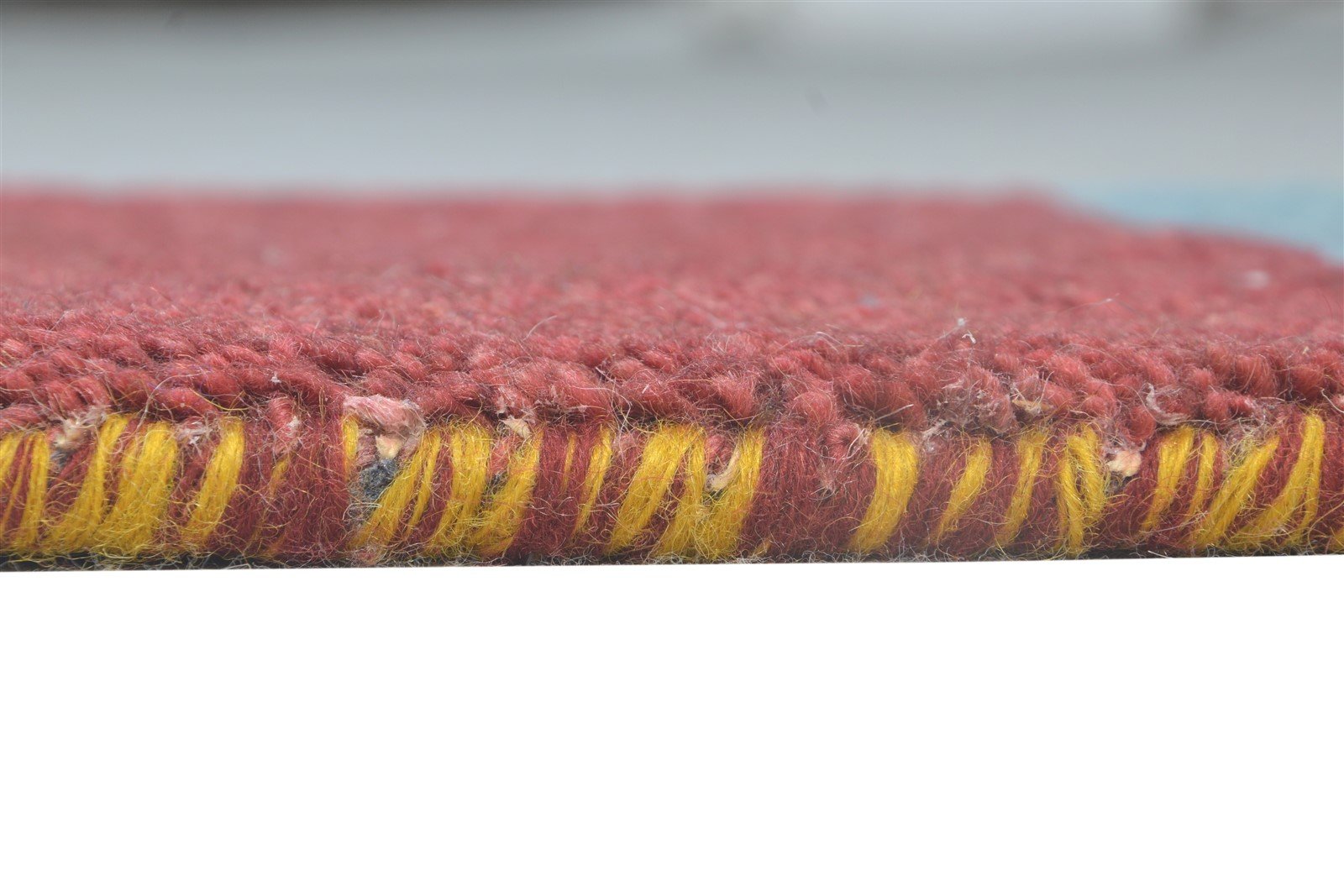 1' X 2' Rug Wool Red Southwestern Hand Knotted Gabbeh Striped Small Carpet 7865059115157