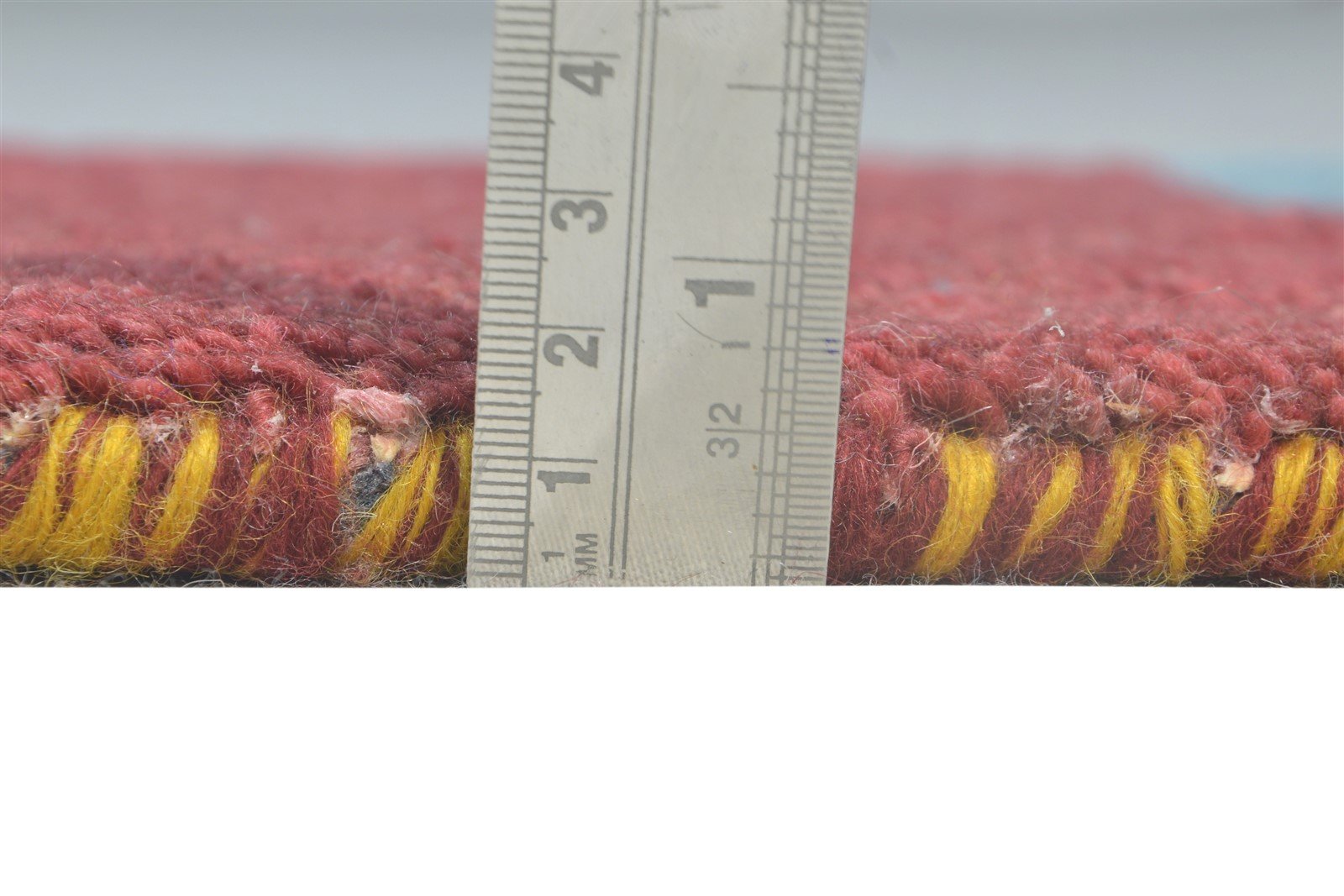 1' X 2' Rug Wool Red Southwestern Hand Knotted Gabbeh Striped Small Carpet 7865059115157