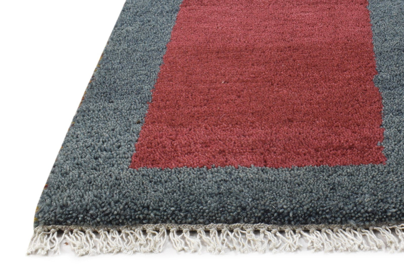 1' X 2' Rug Wool Red Tribal Hand Knotted Gabbeh Southwestern Small Carpet 7864500945045