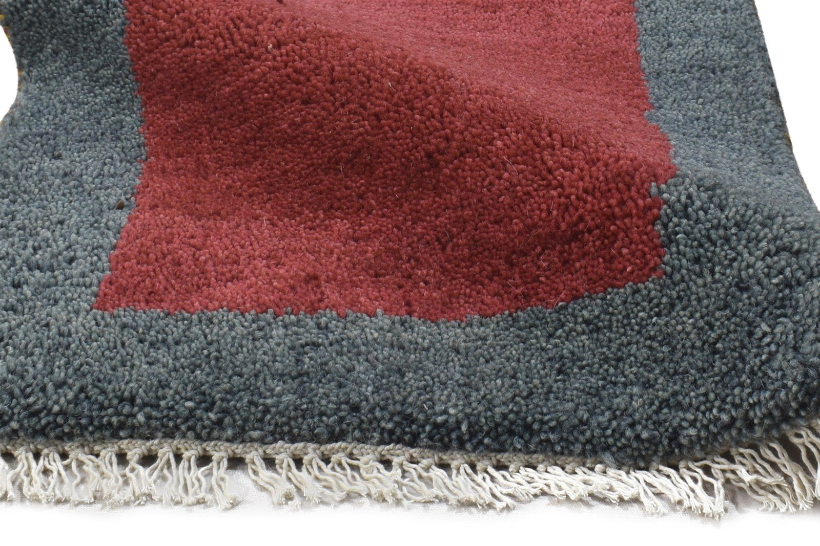 1' X 2' Rug Wool Red Tribal Hand Knotted Gabbeh Southwestern Small Carpet 7864500945045