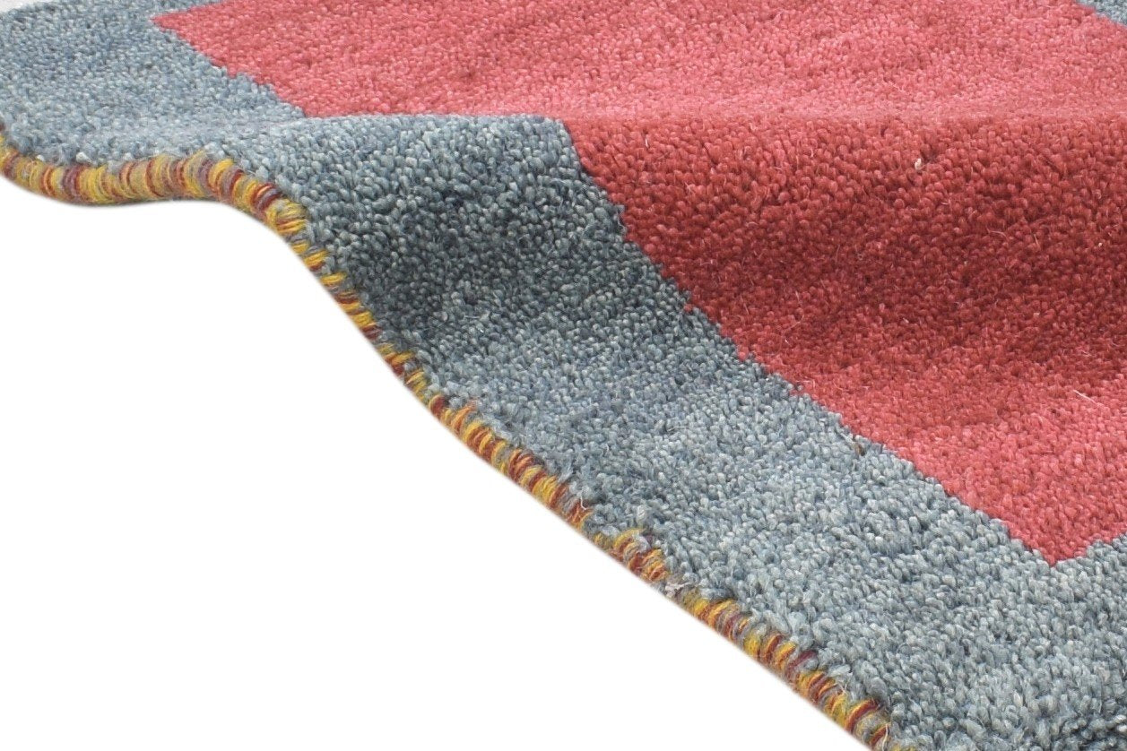 1' X 2' Rug Wool Red Tribal Hand Knotted Gabbeh Southwestern Small Carpet 7864500945045