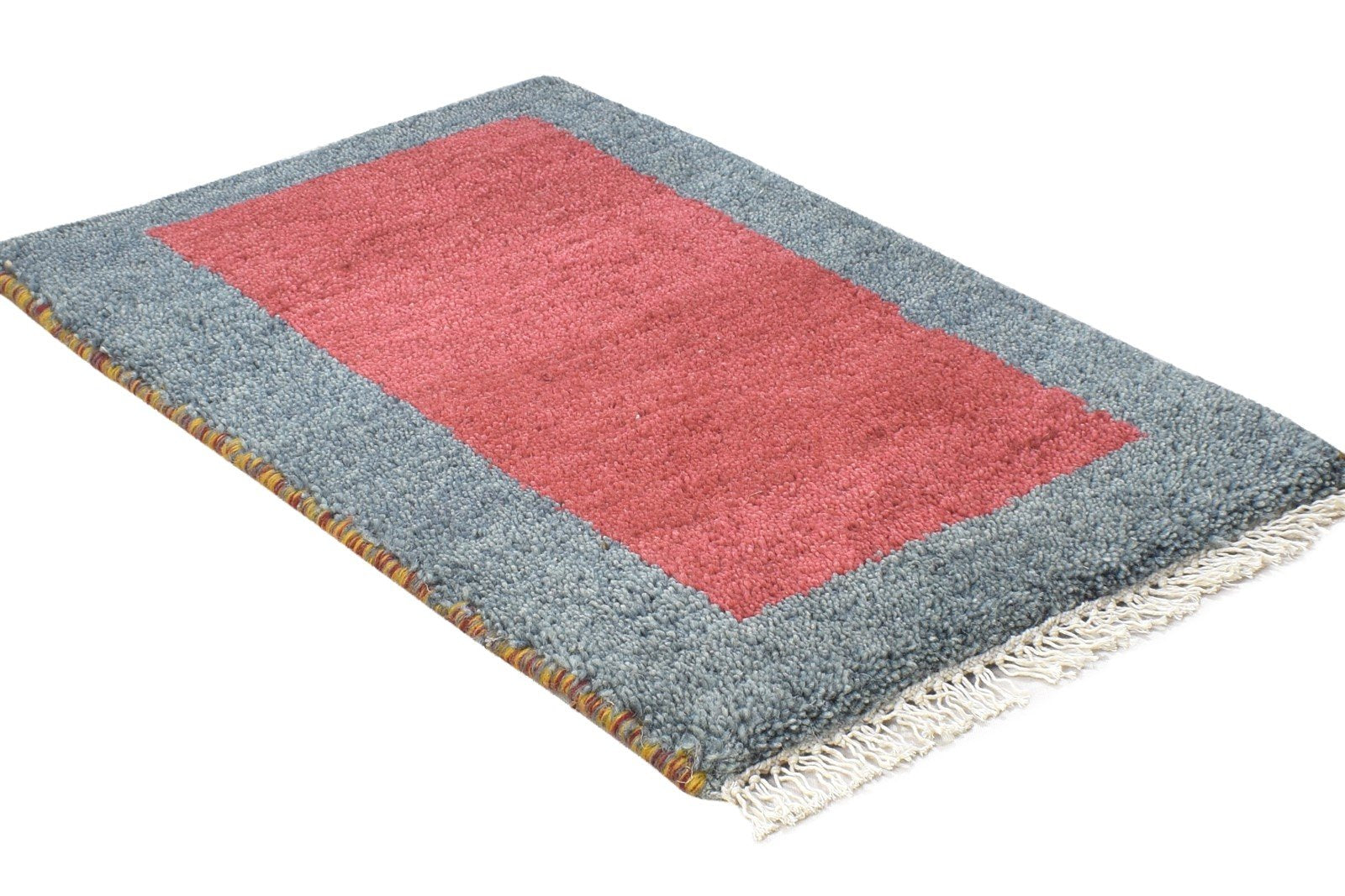1' X 2' Rug Wool Red Tribal Hand Knotted Gabbeh Southwestern Small Carpet 7864500945045