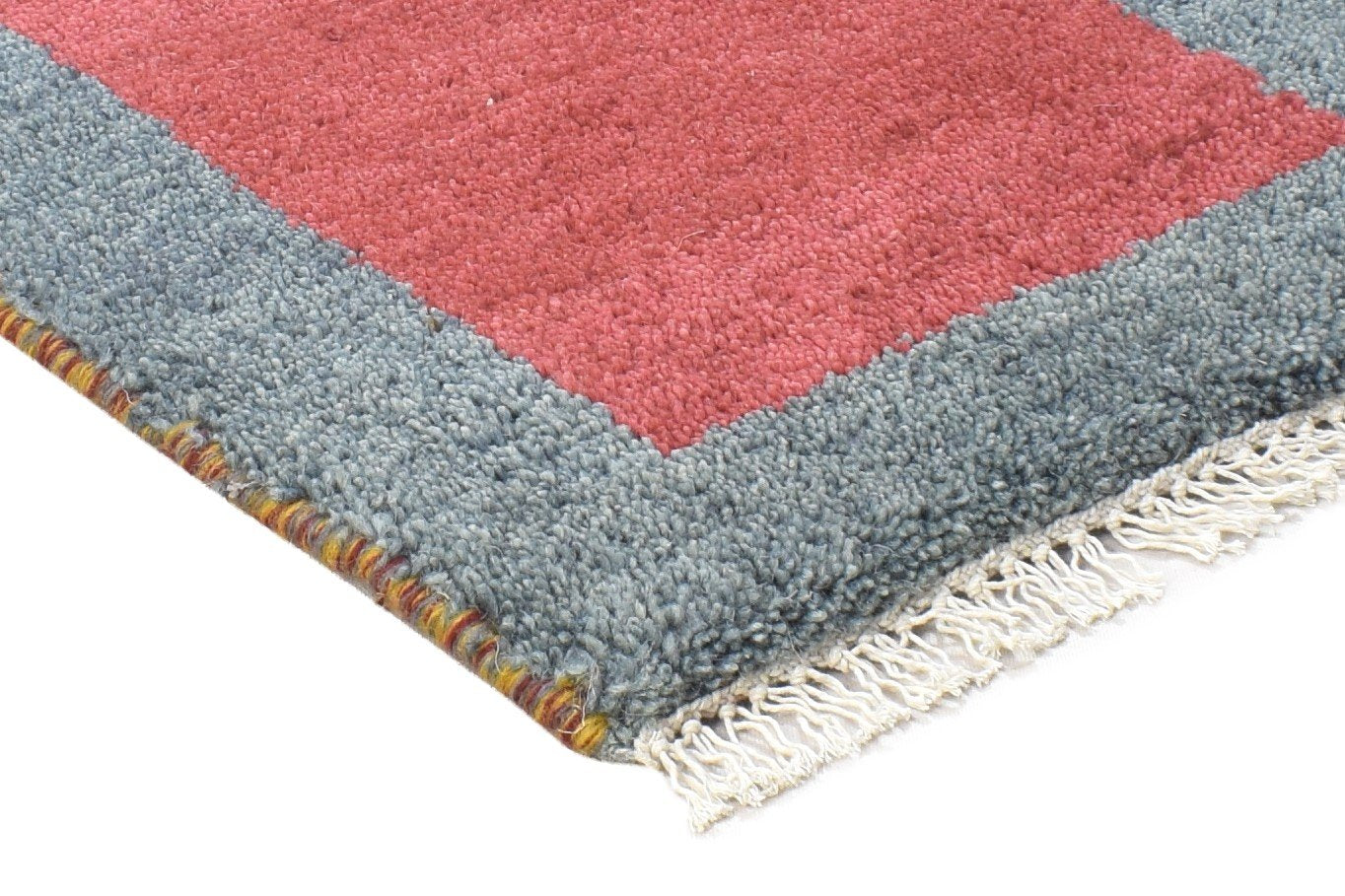 1' X 2' Rug Wool Red Tribal Hand Knotted Gabbeh Southwestern Small Carpet 7864500945045