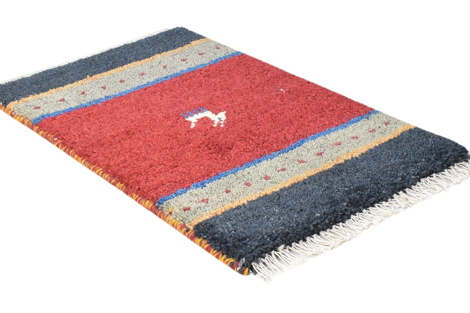 Reeta 1' X 2' Rug Wool Red Tribal Hand Knotted Gabbeh Southwestern 7864505172117