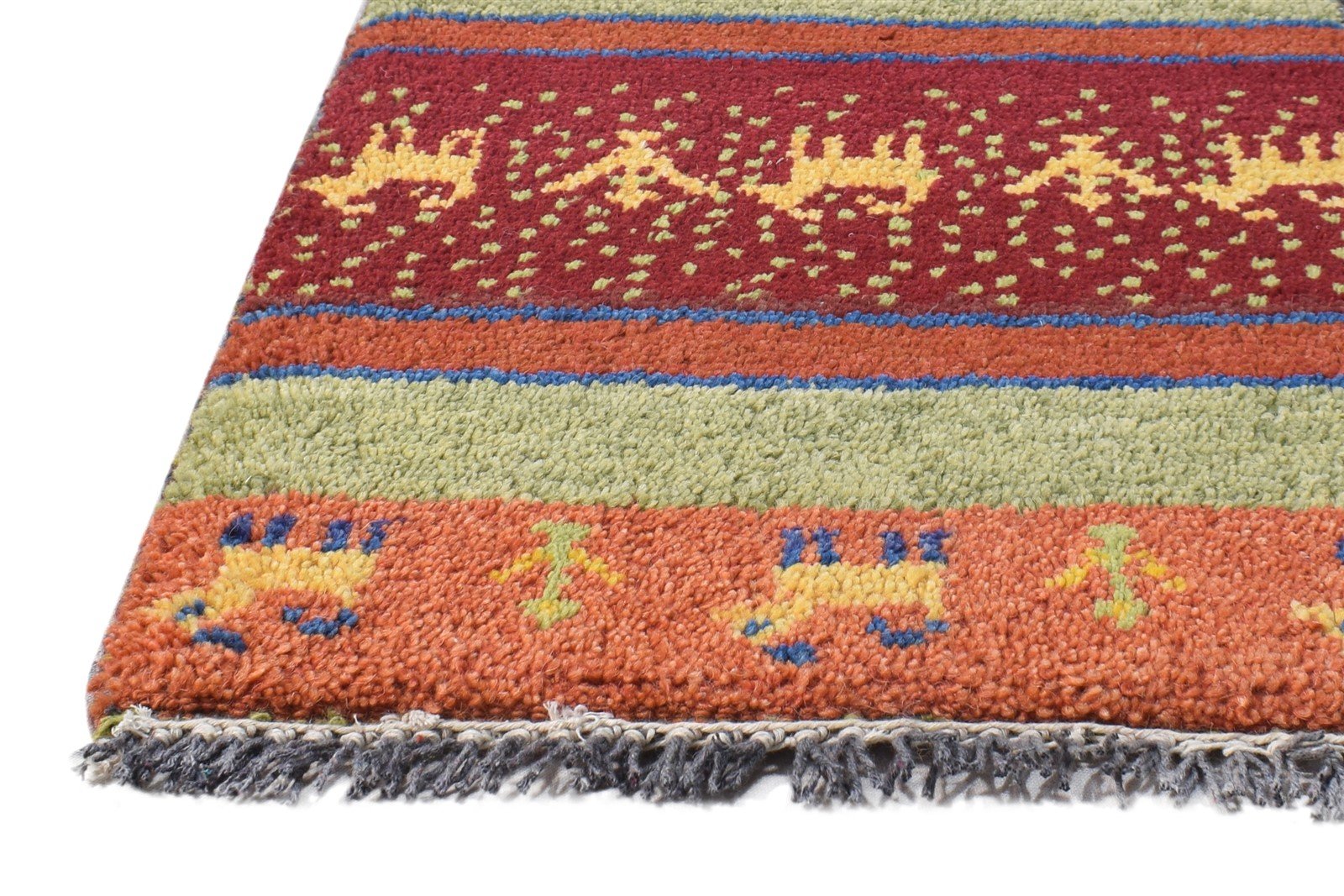 1' X 2' Rug Wool Rust Southwestern Hand Knotted American Tribal Small Carpet 7865058525333