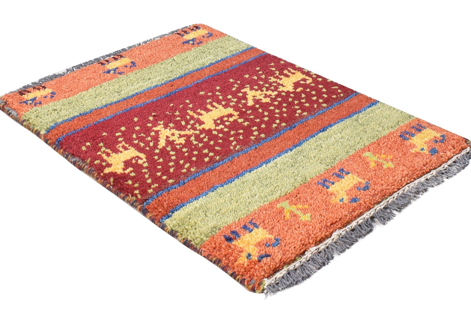 1' X 2' Rug Wool Rust Southwestern Hand Knotted American Tribal Small Carpet 7865058525333