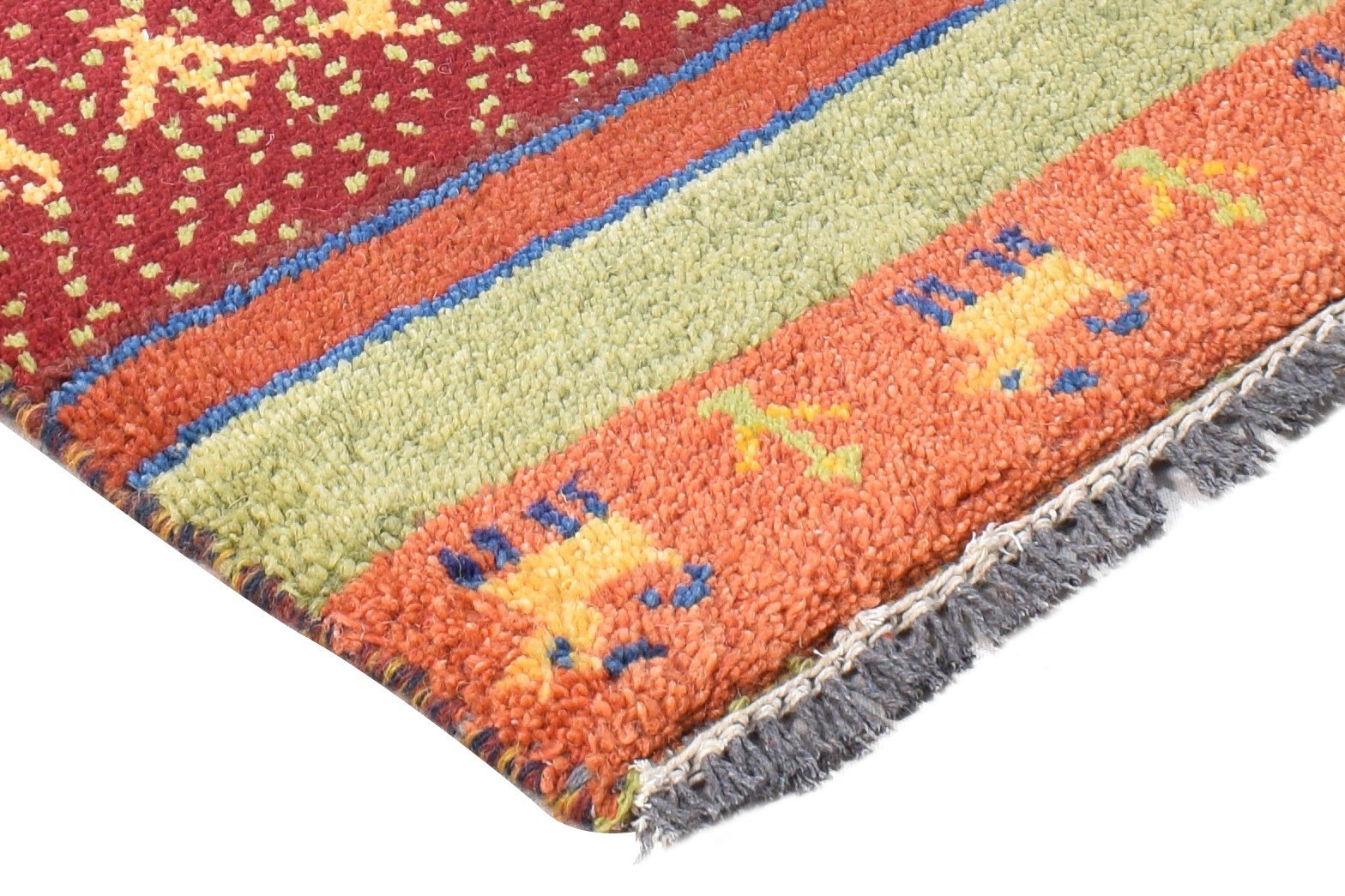 1' X 2' Rug Wool Rust Southwestern Hand Knotted American Tribal Small Carpet 7865058525333