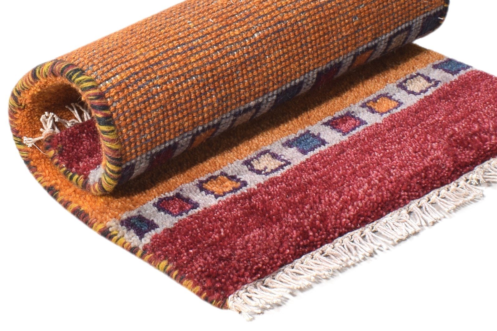 Stephine 1' X 2' Rug Wool Rust Tribal Hand Knotted Gabbeh Southwestern 7864503533717