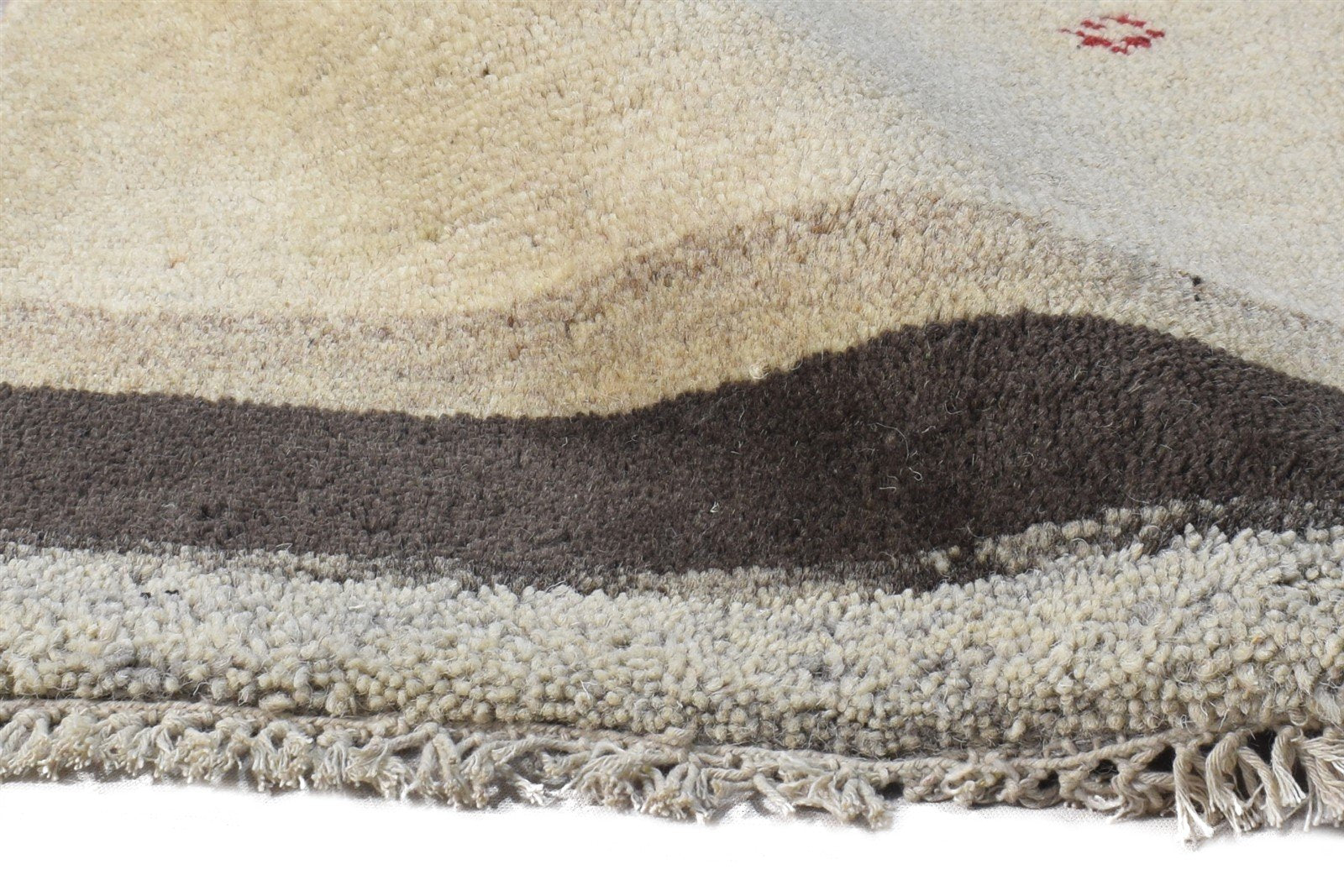 1' X 2' Rug Wool Sand Tribal Hand Knotted Gabbeh Southwestern Small Carpet 7864509300885