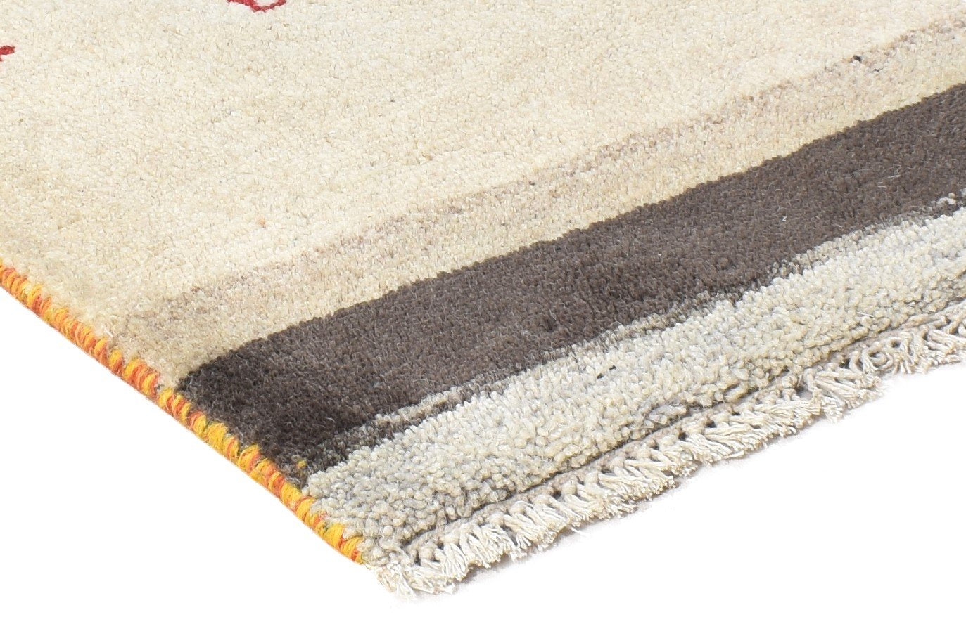 1' X 2' Rug Wool Sand Tribal Hand Knotted Gabbeh Southwestern Small Carpet 7864509300885