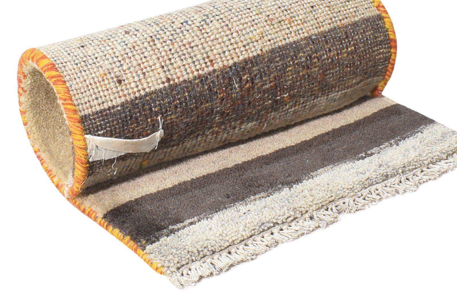 1' X 2' Rug Wool Sand Tribal Hand Knotted Gabbeh Southwestern Small Carpet 7864509300885
