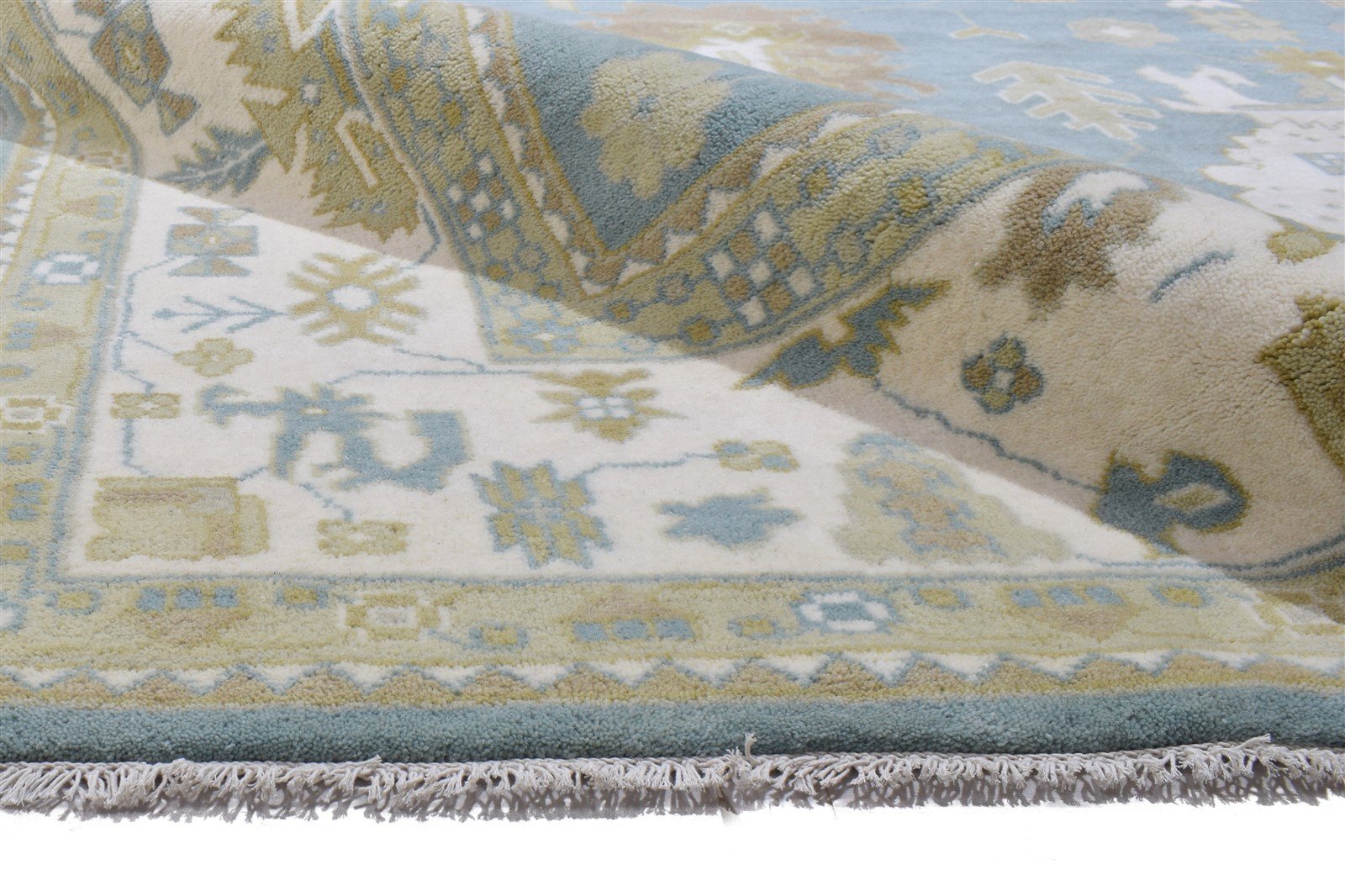 Josepha 10' X 14' Rug Wool Blue Persien Hand Knotted Oushak Oriental 7864327078037