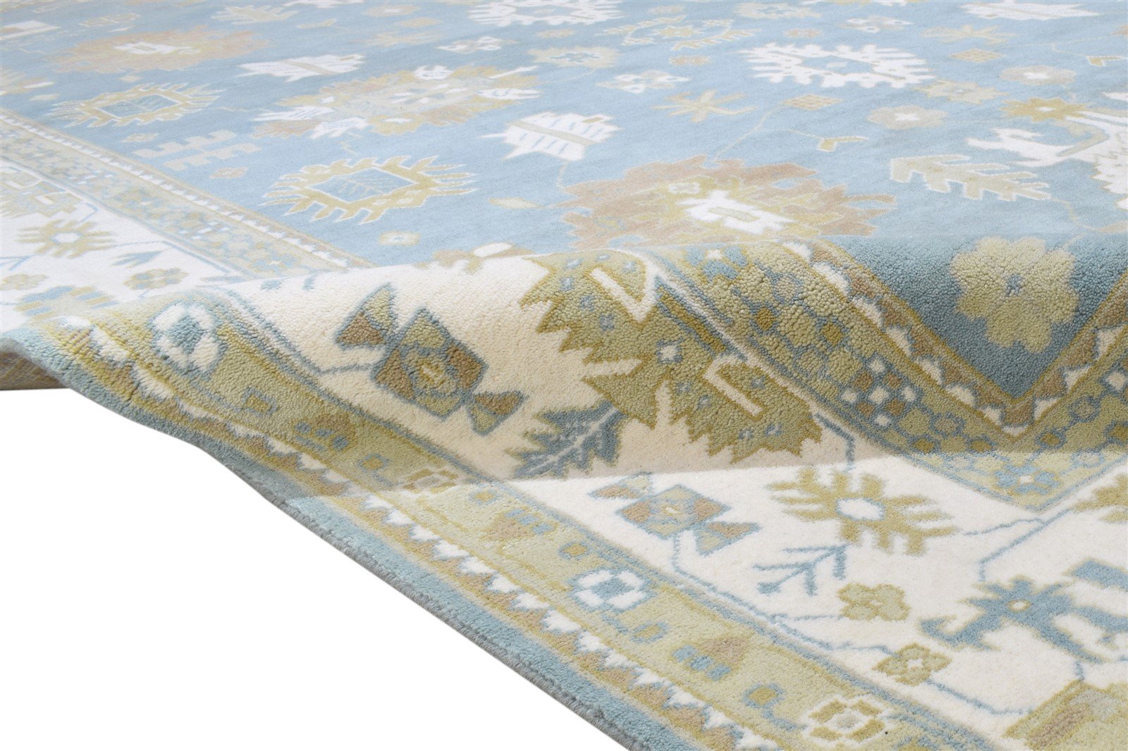 Josepha 10' X 14' Rug Wool Blue Persien Hand Knotted Oushak Oriental 7864327078037
