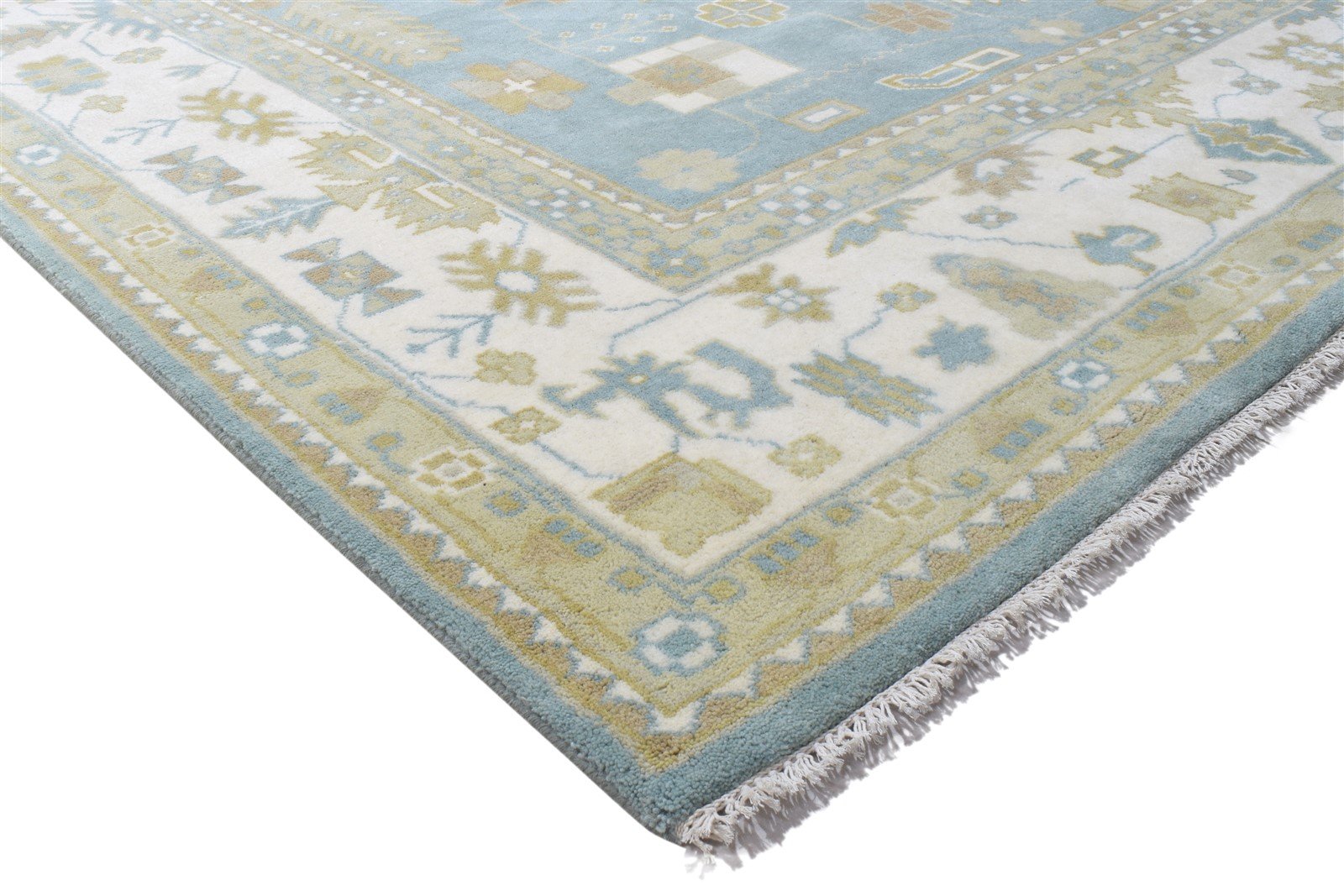 Josepha 10' X 14' Rug Wool Blue Persien Hand Knotted Oushak Oriental 7864327078037