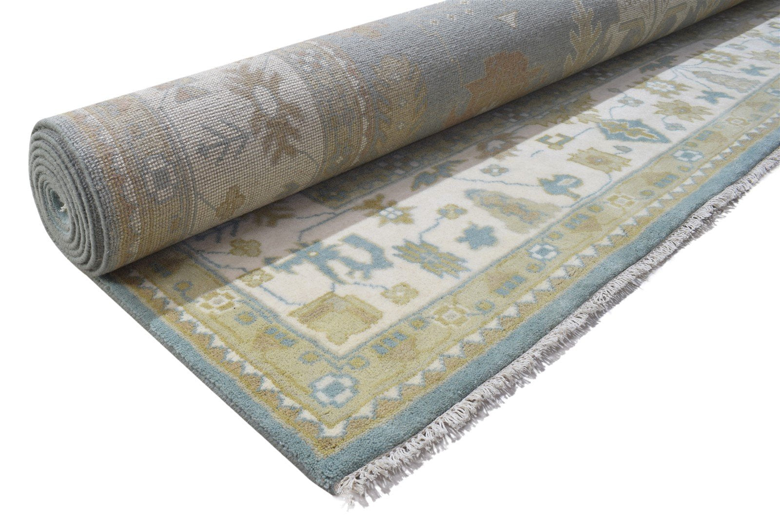 Josepha 10' X 14' Rug Wool Blue Persien Hand Knotted Oushak Oriental 7864327078037