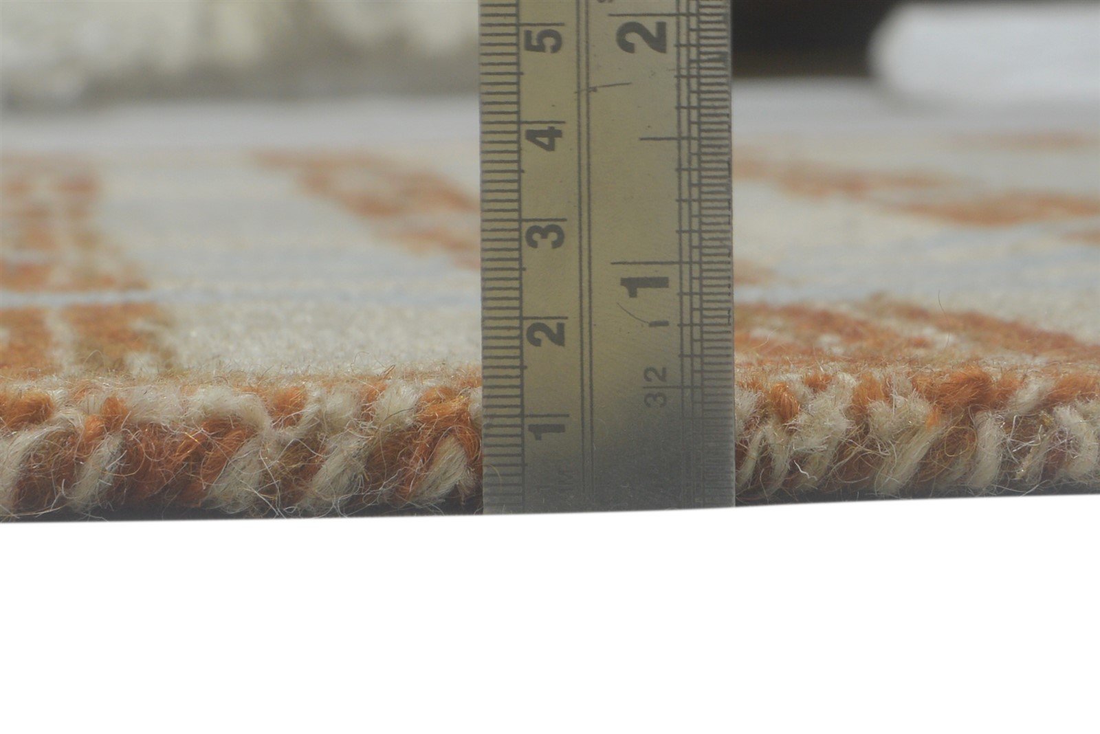 100% Wool Art Silk Beige Rug 5X8 Modern Hand Tufted Scandinavian Geometric Room Size 7864083349653